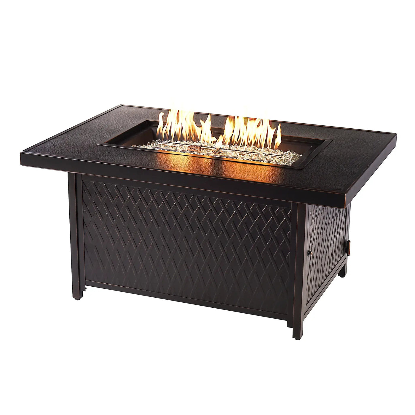 Aluminum 48-in Rectangular Propane Fire Table, Beads, Covers and Lid by Sharicks