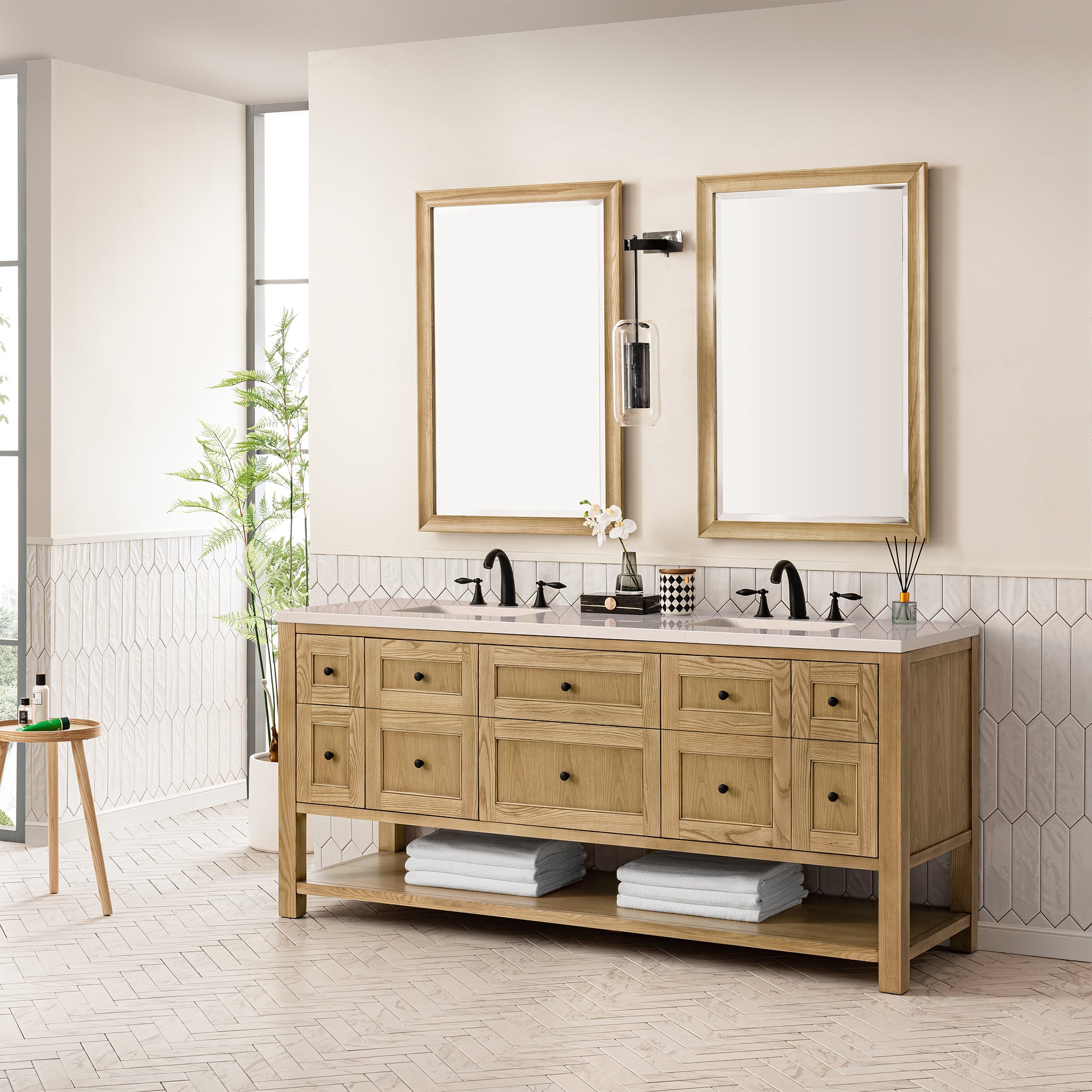 James Martin Breckenridge 72" Double Bathroom Vanity, Light Natural Oak, view 31