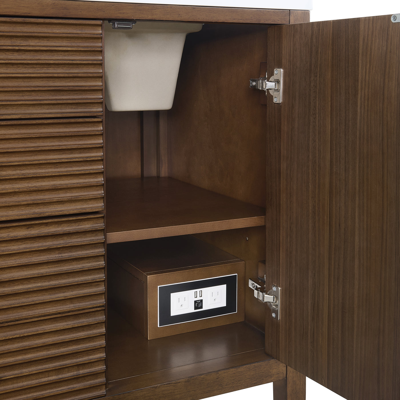 James Martin Myrrin 60" Double Bathroom Vanity, Mid-Century Walnut, view 31