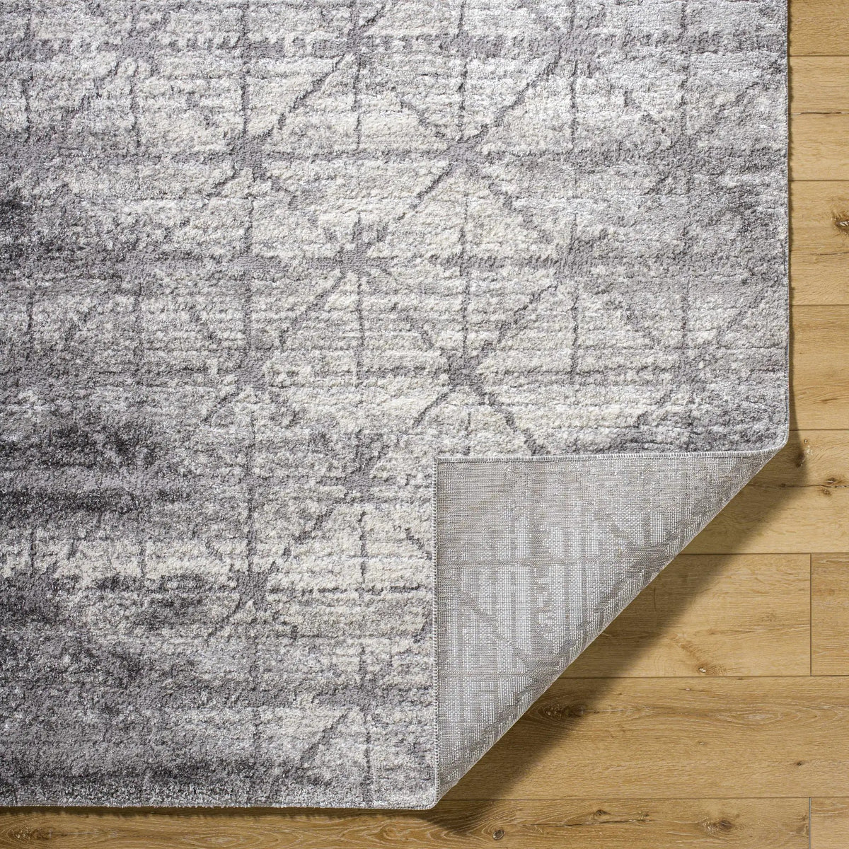 Tyree Distressed Gray Trellis Area Rug, photo 6 of 8