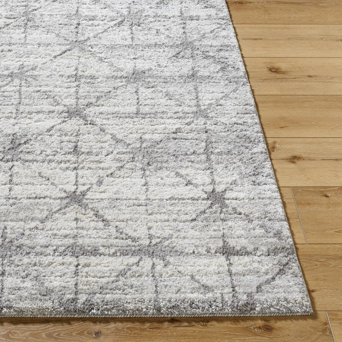 Tyree Distressed Gray Trellis Area Rug, photo 5 of 8