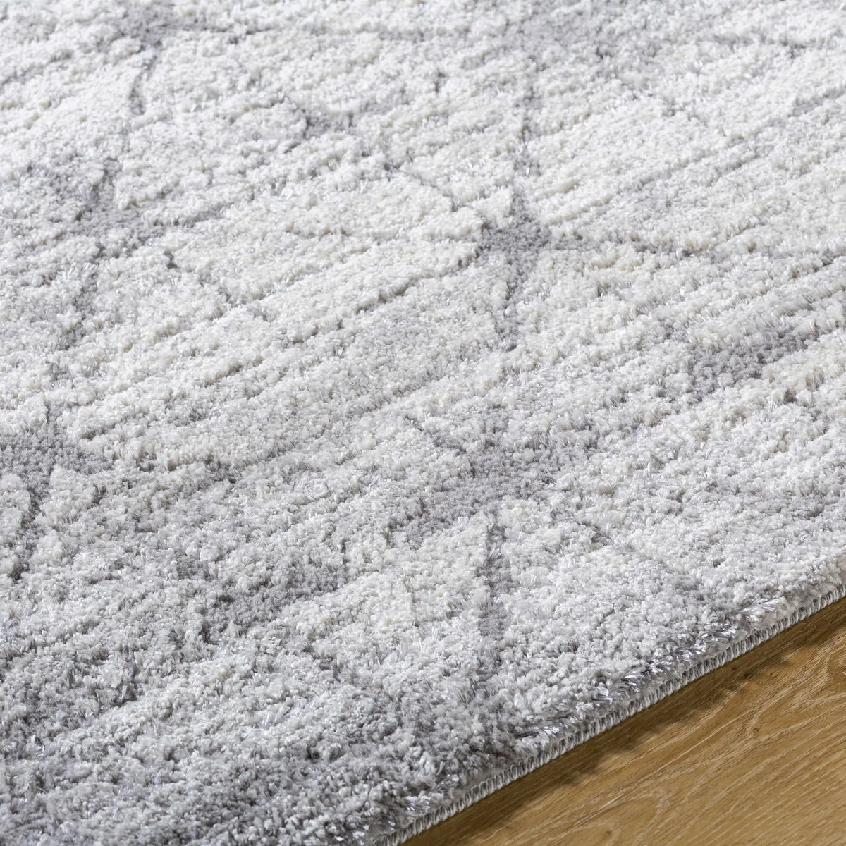 Tyree Distressed Gray Trellis Area Rug, photo 8 of 8