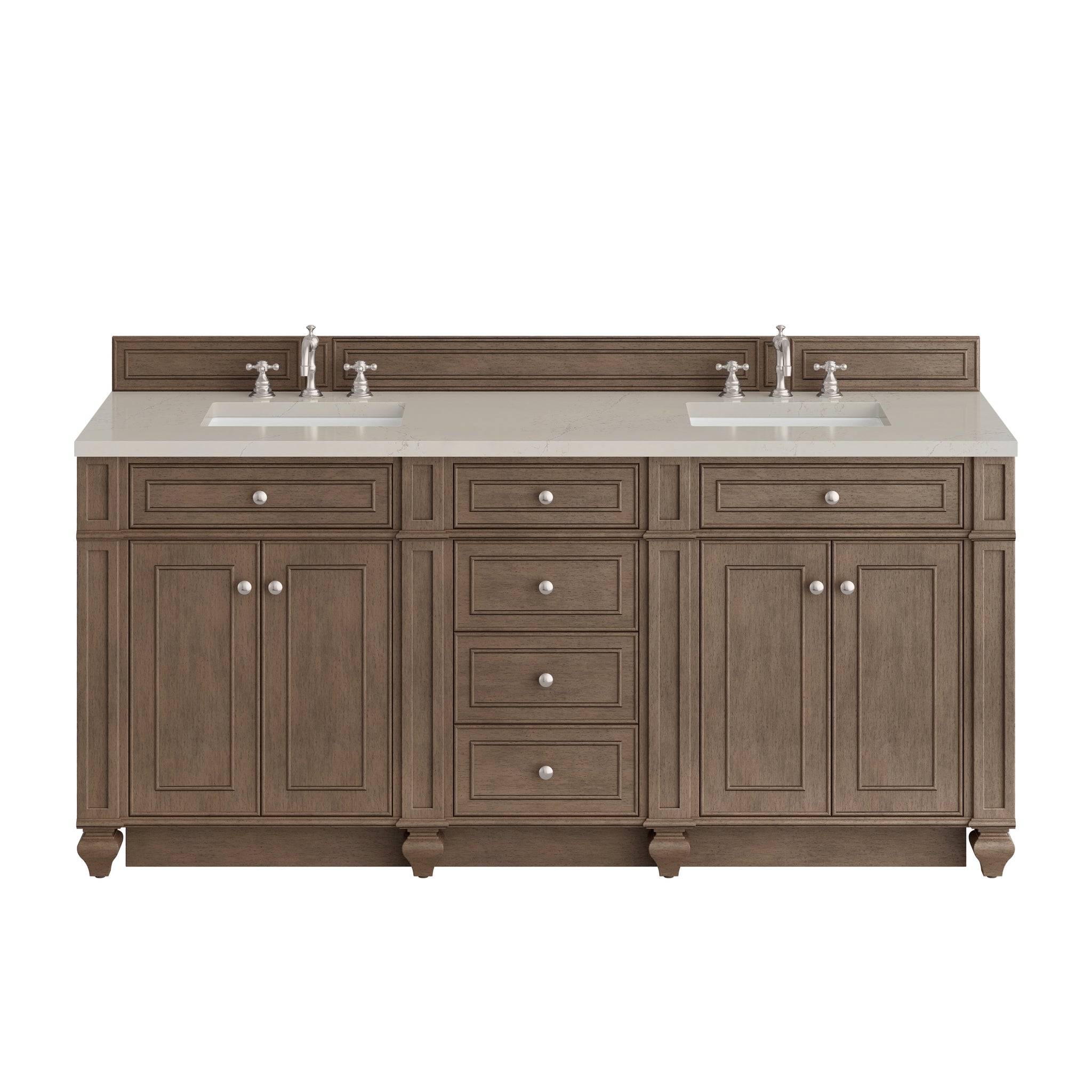 James Martin Bristol 72" Double Bathroom Vanity, Whitewashed Walnut, view 35