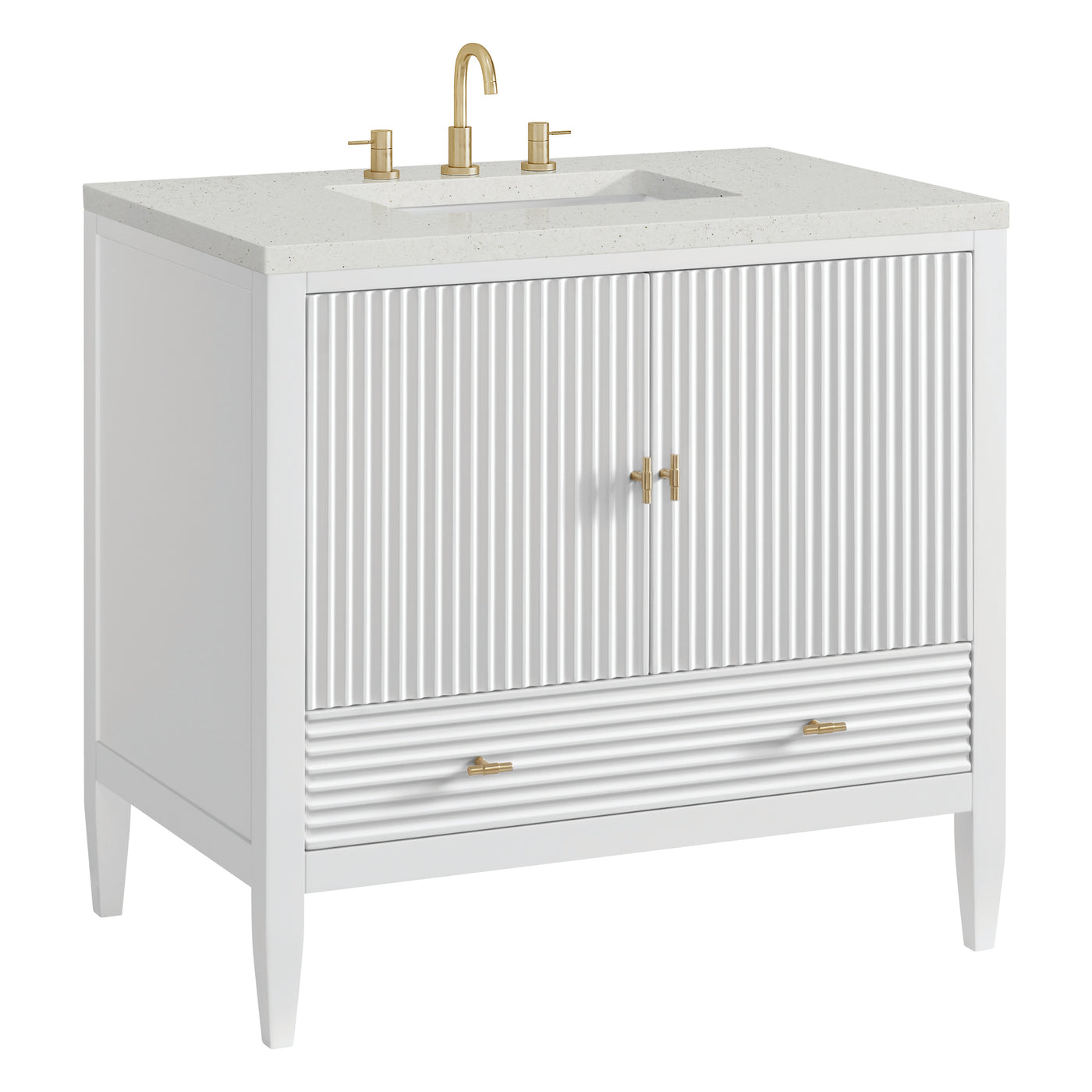 James Martin Myrrin 36" Single Bathroom Vanity, Bright White, view 30