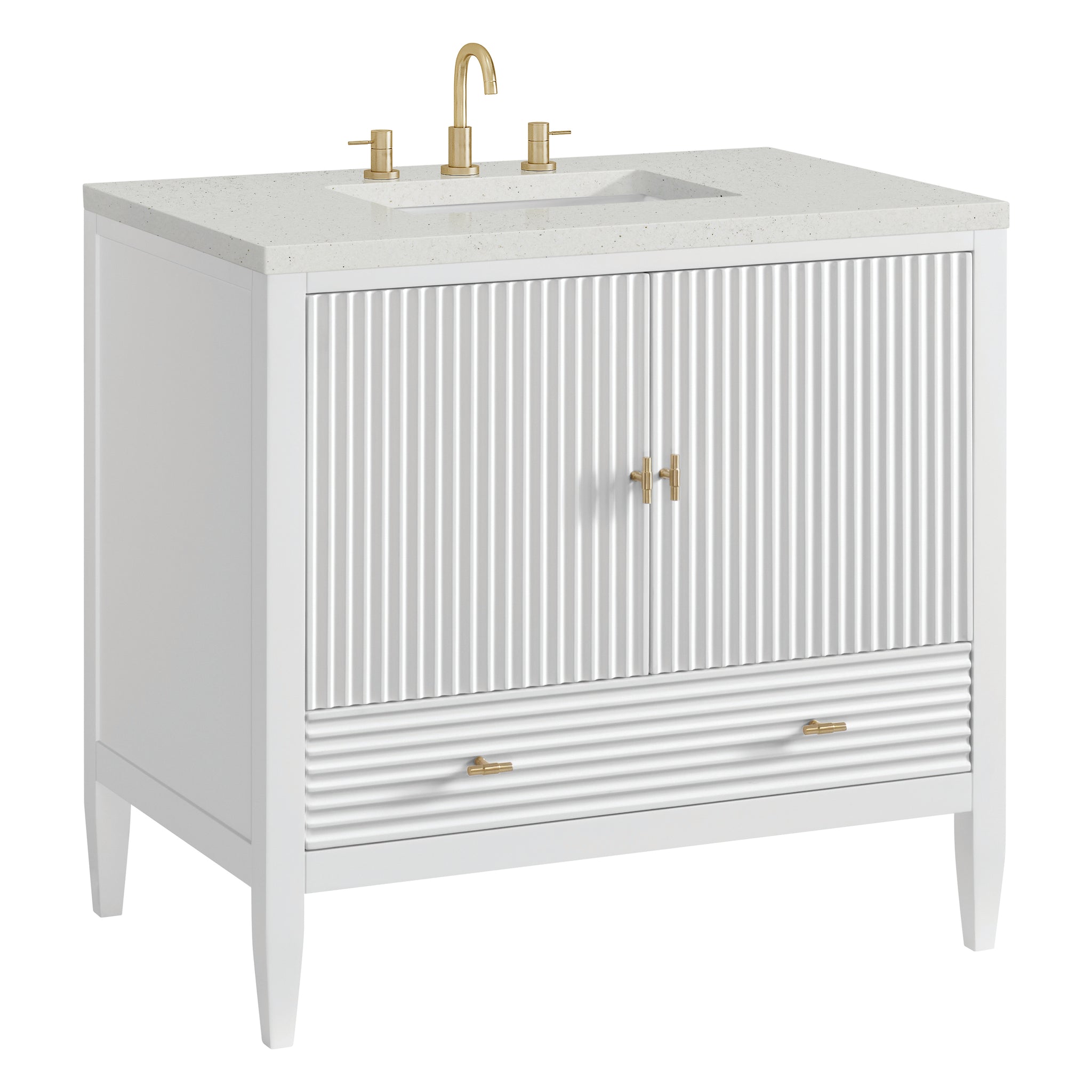 James Martin Myrrin 36" Single Bathroom Vanity, Bright White, view 30