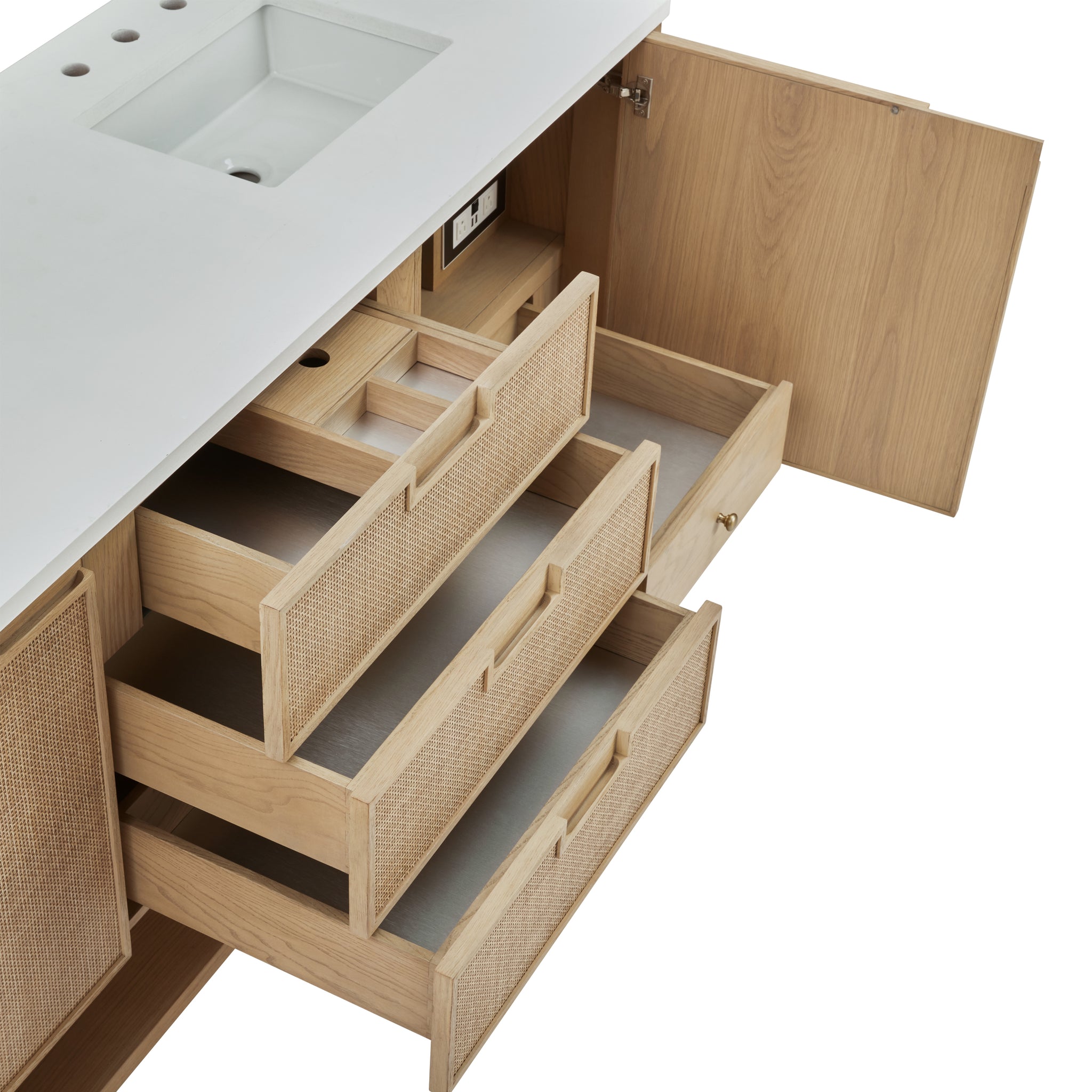 James Martin Solene 72" Double Bathroom Vanity, Seaside Oak, view 21