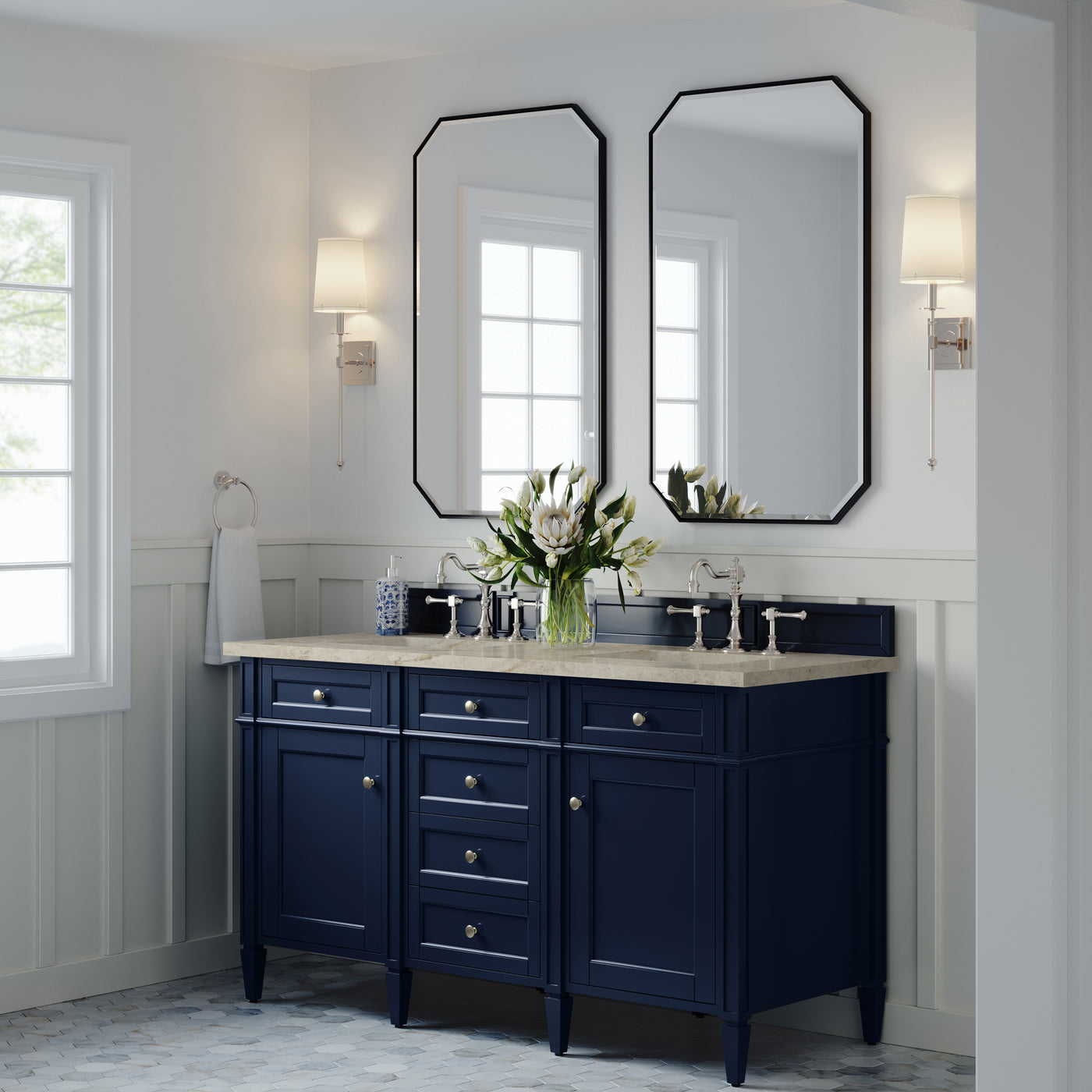 James Martin Brittany 60" Double Bathroom Vanity, Victory Blue, view 39