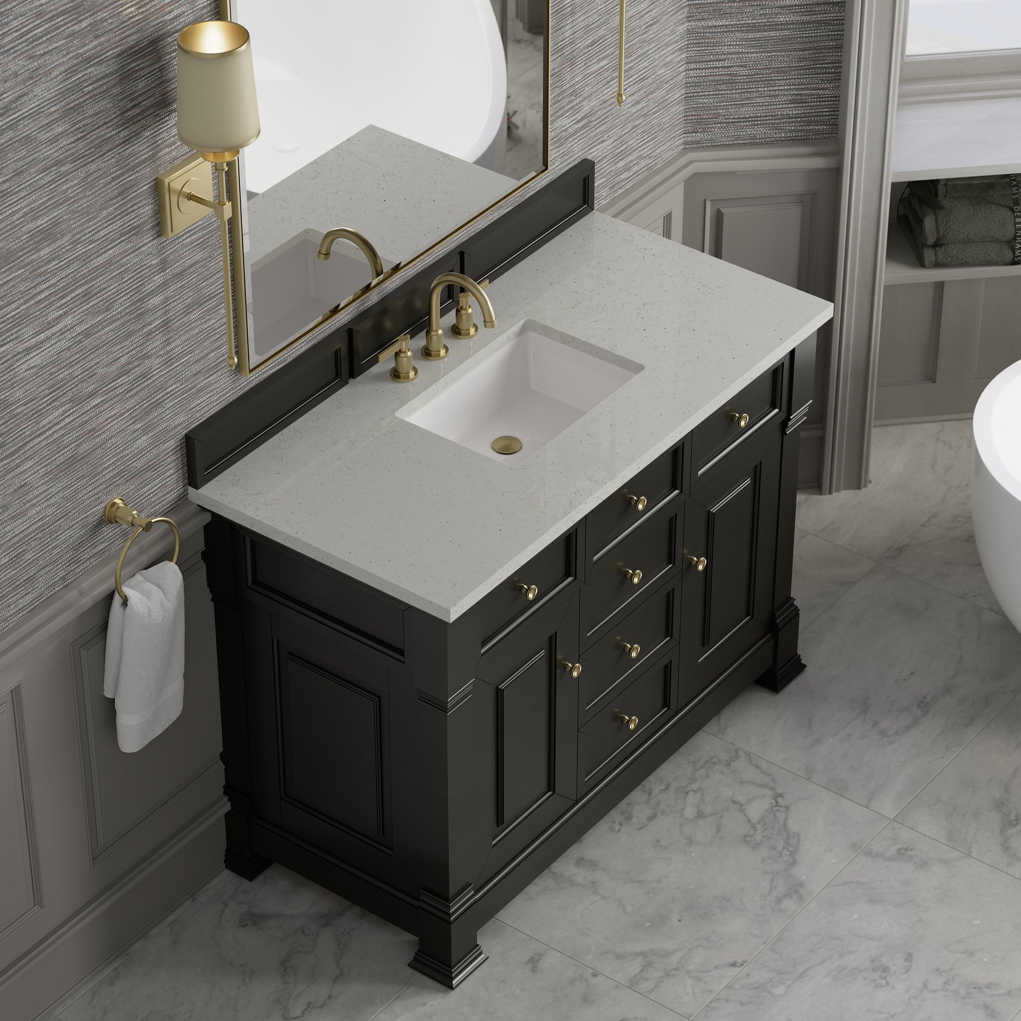 James Martin Brookfield 48" Single Bathroom Vanity, Black Onyx, view 22