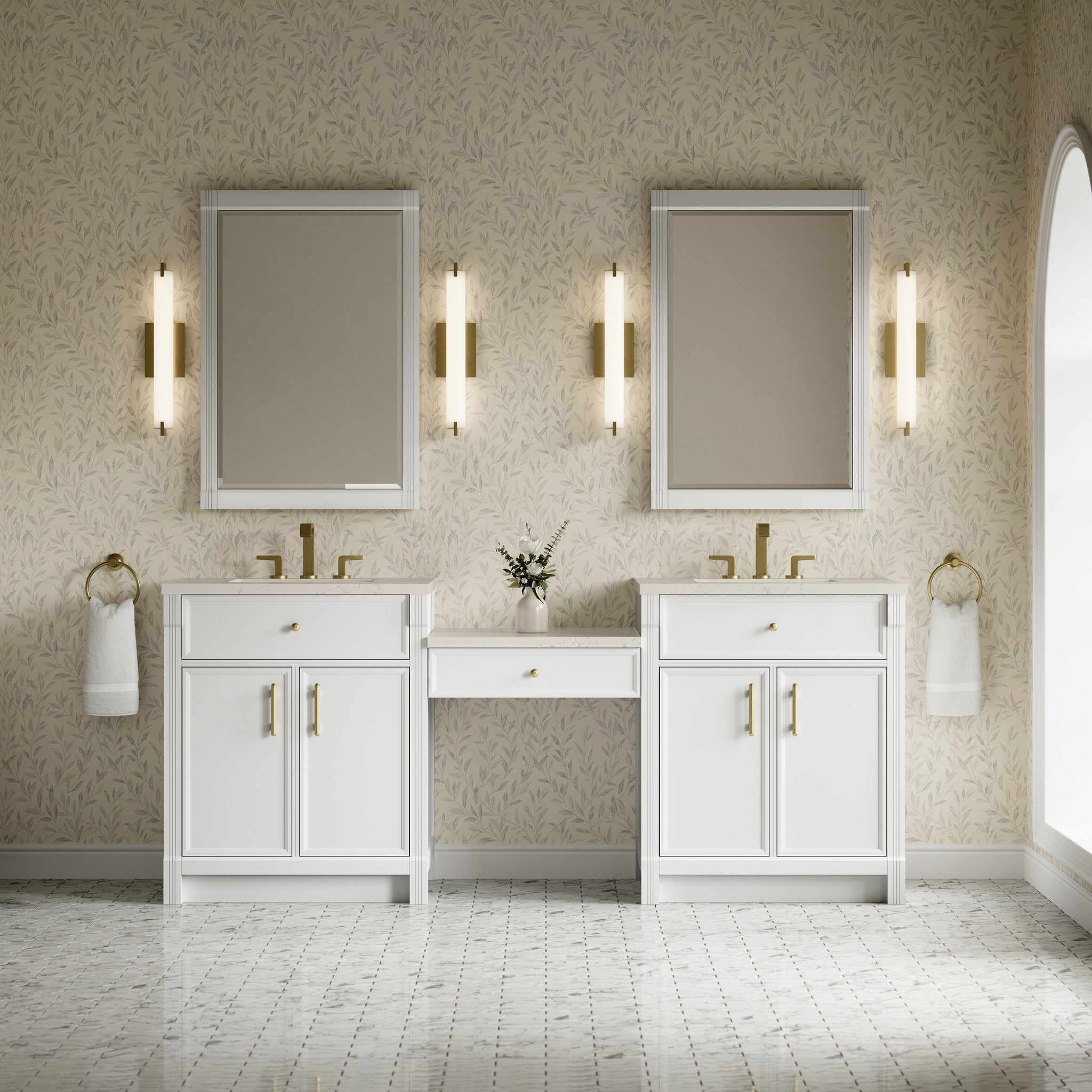James Martin Bellshire 84" Double Bathroom Vanity, Bright White, view 36