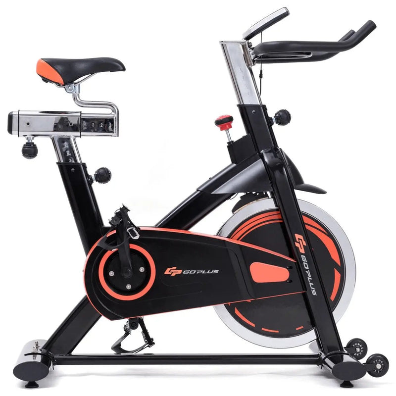Indoor Fixed Aerobic Fitness Exercise Bicycle with Flywheel and LCD Display by DirectDeals