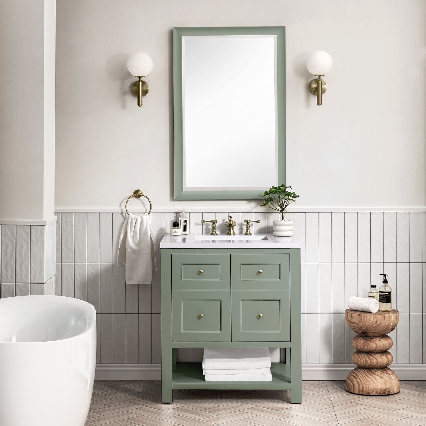 James Martin Breckenridge 30" Single Bathroom Vanity, Smokey Celadon, view 23