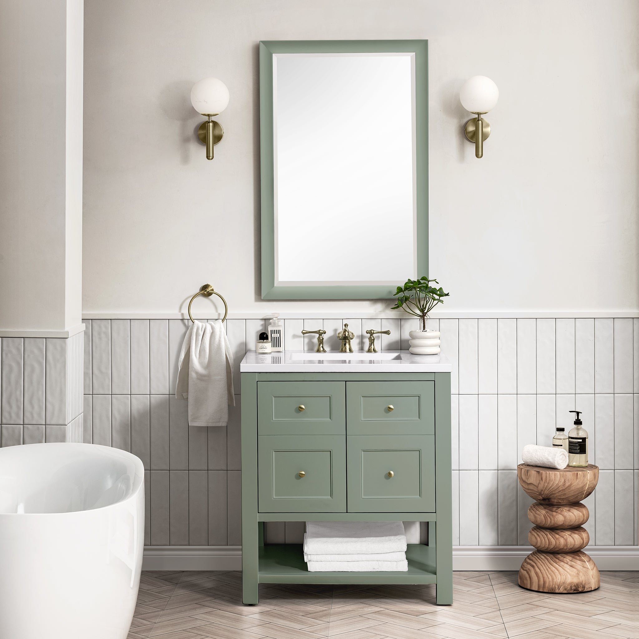 James Martin Breckenridge 30" Single Bathroom Vanity, Smokey Celadon, view 23