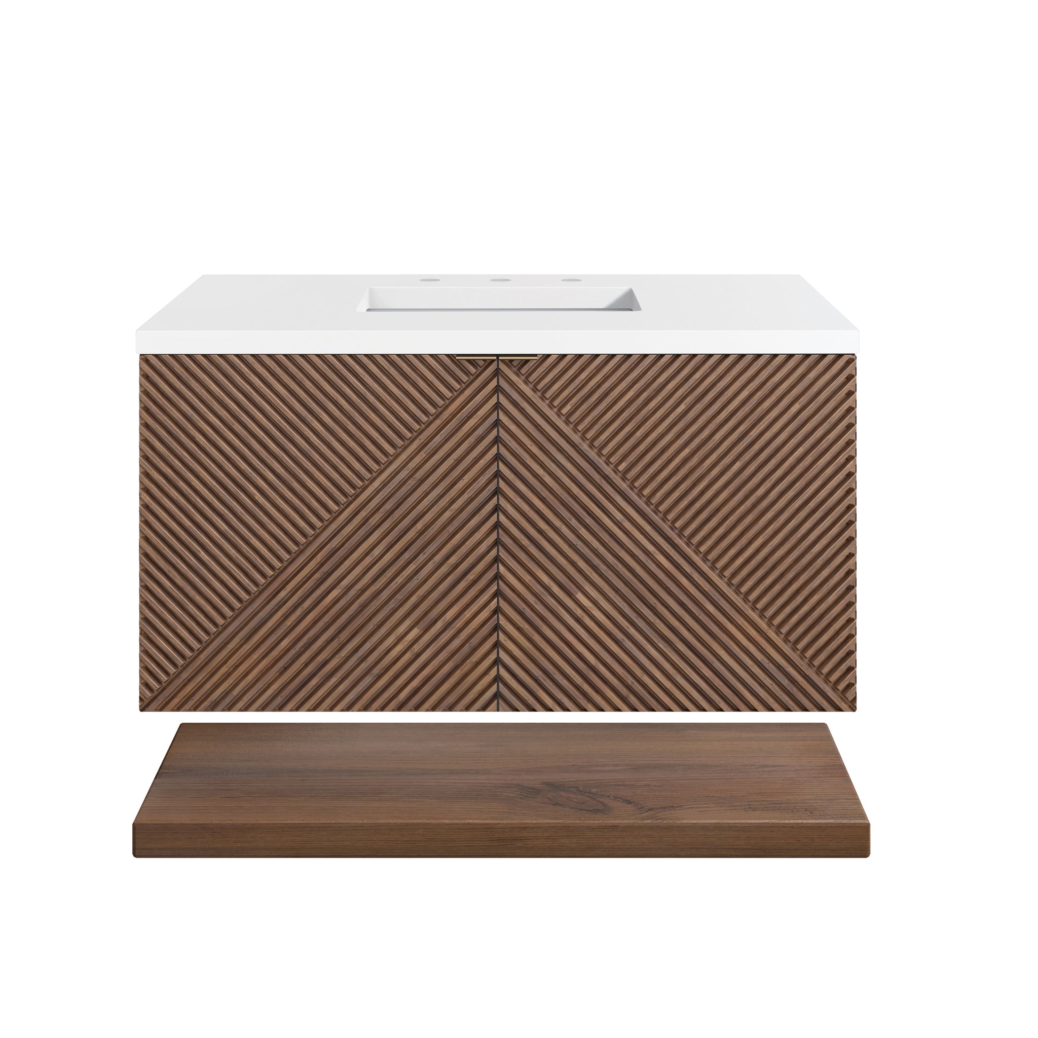 James Martin Marcello 36" Floating Single Bathroom Vanity, Chestnut, view 24