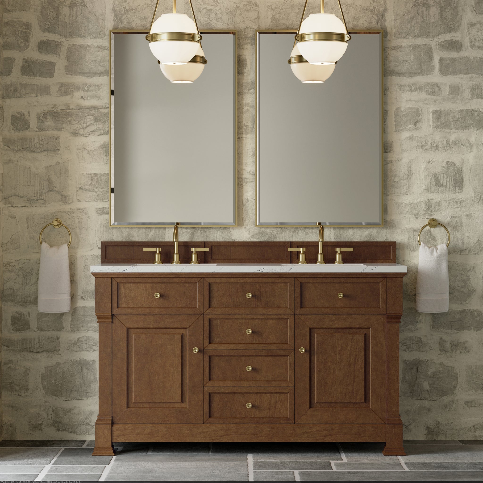 James Martin Brookfield 60" Double Bathroom Vanity, Honey Oak, view 34