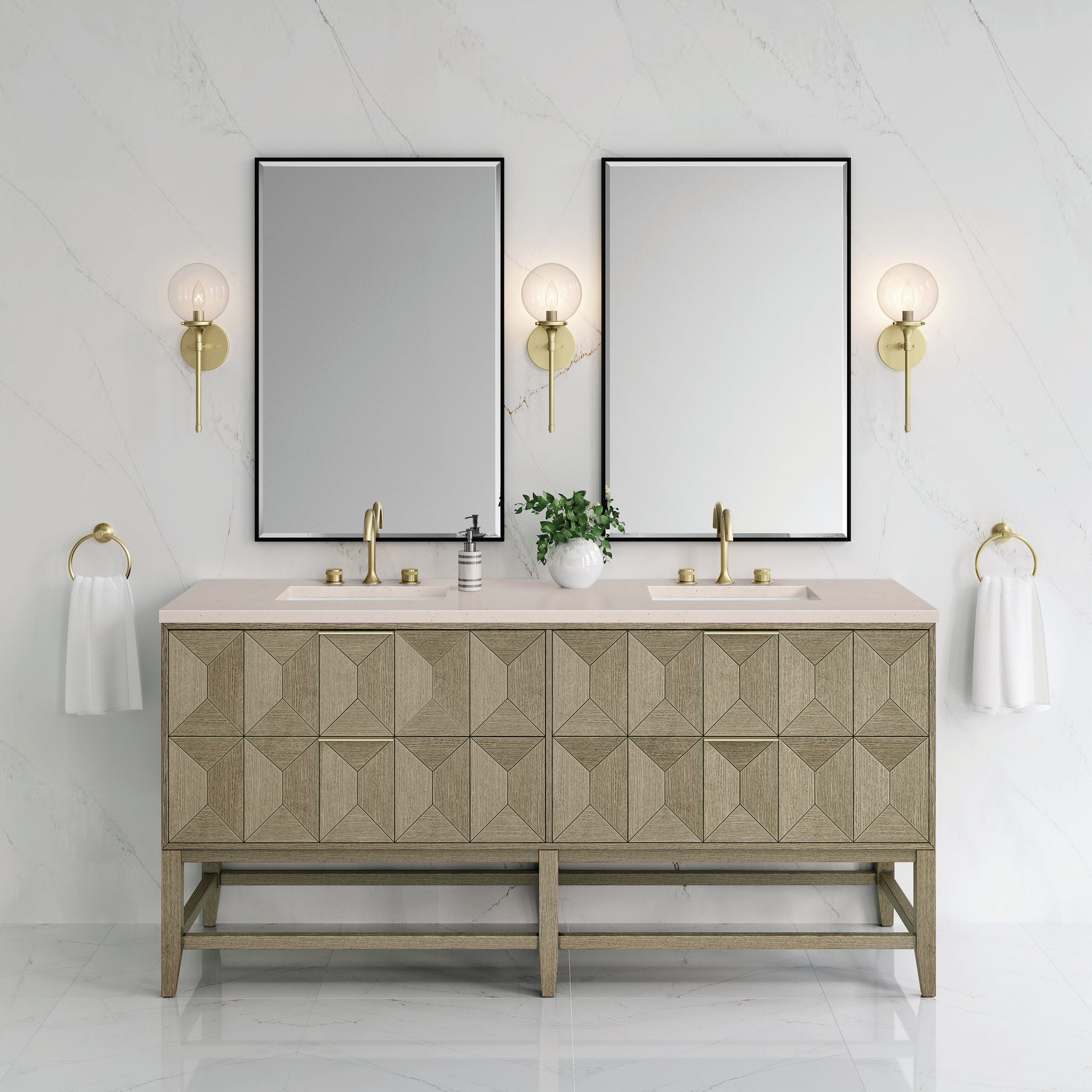 James Martin Emmeline 72" Double Bathroom Vanity, Pebble Oak, view 24