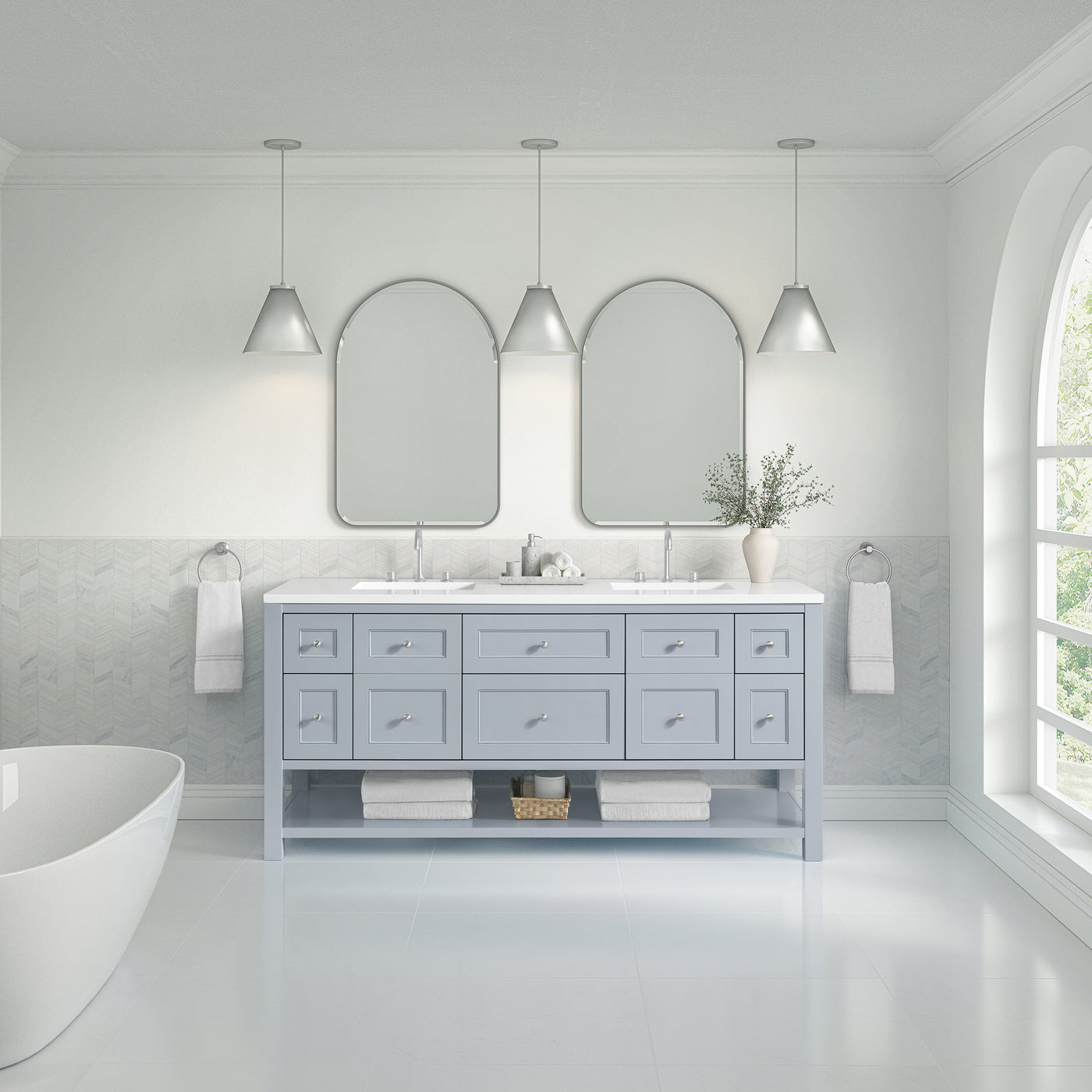 James Martin Breckenridge 72" Double Bathroom Vanity, Serenity Blue, view 32
