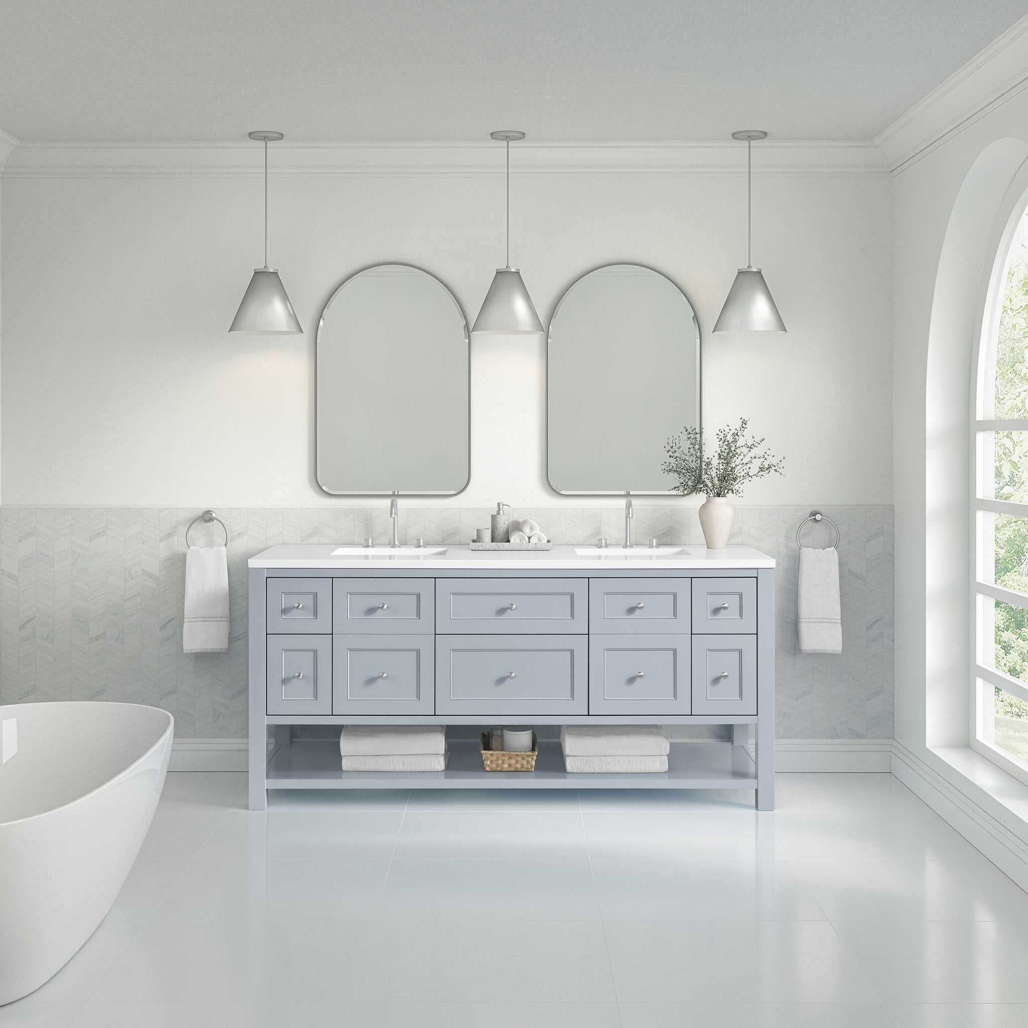 James Martin Breckenridge 72" Double Bathroom Vanity, Serenity Blue, view 32