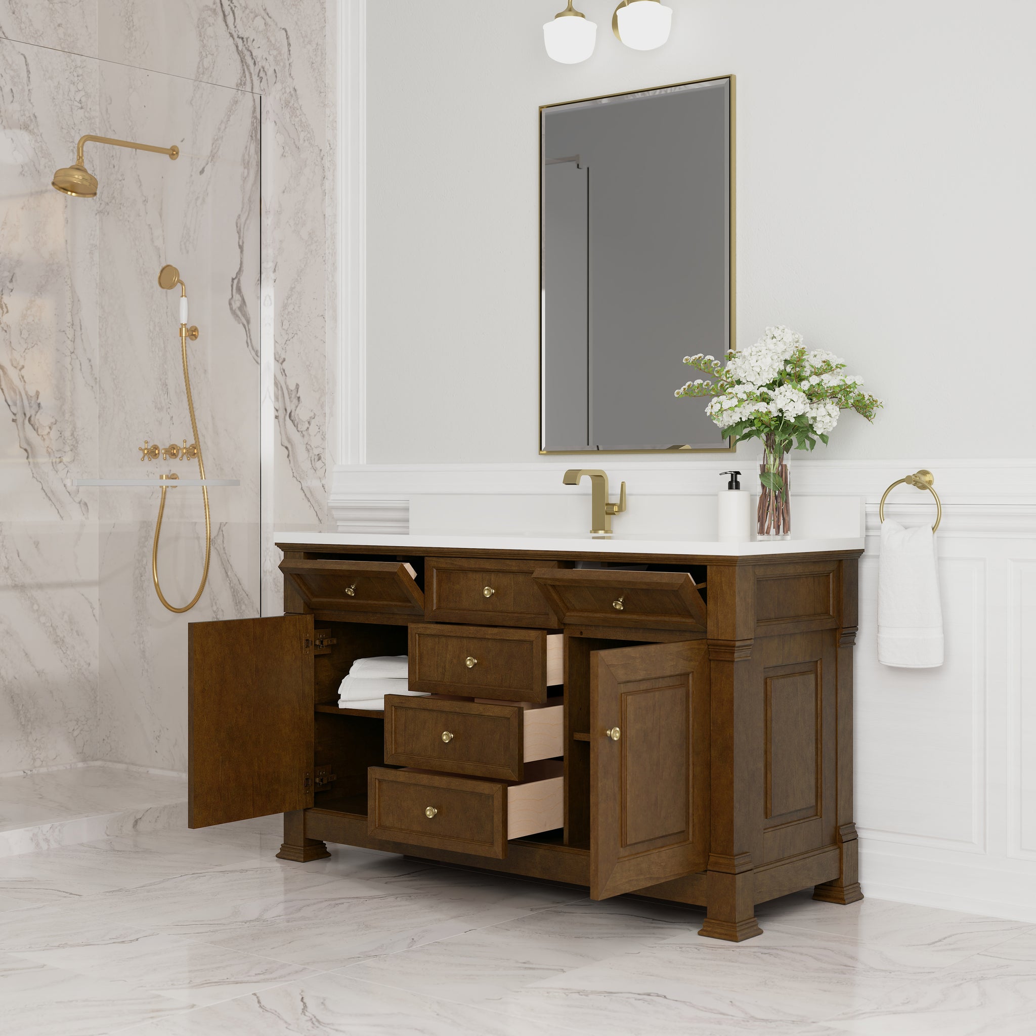 James Martin Brookfield 60" Single Bathroom Vanity, Honey Oak, view 32