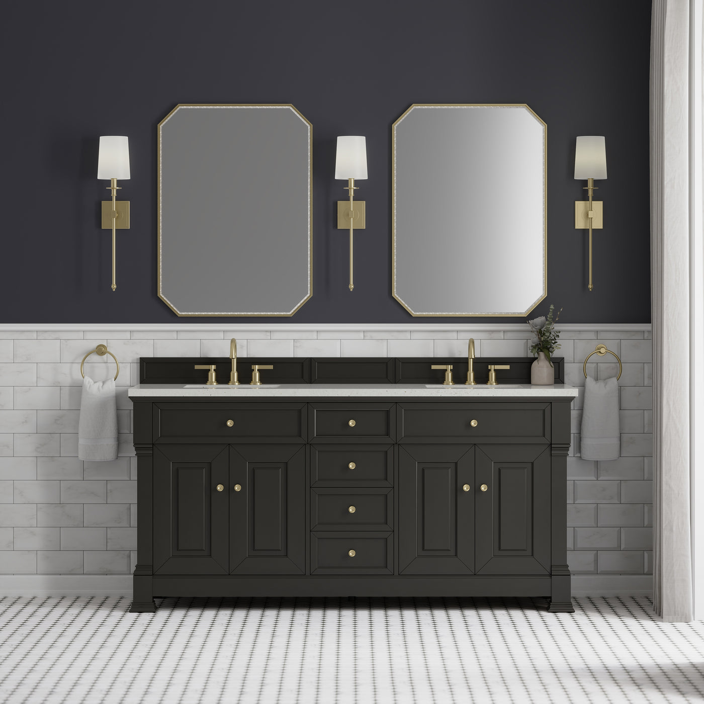 James Martin Brookfield 72" Double Bathroom Vanity, Black Onyx, view 22