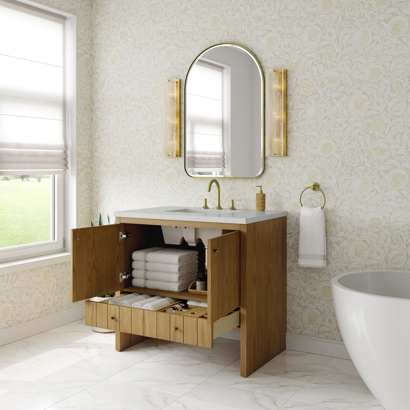 James Martin Hudson 36" Single Bathroom Vanity, Light Natural Oak, view 26