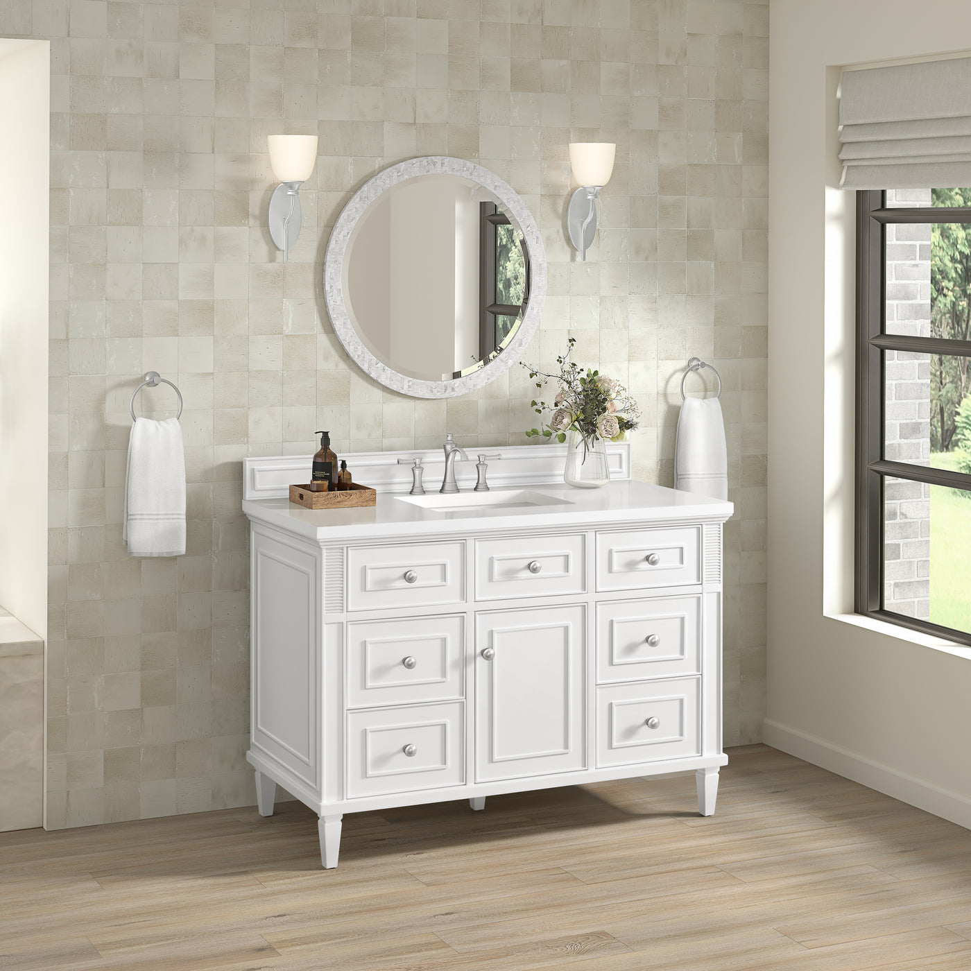 James Martin Lorelai 48" Single Bathroom Vanity, Bright White, view 39