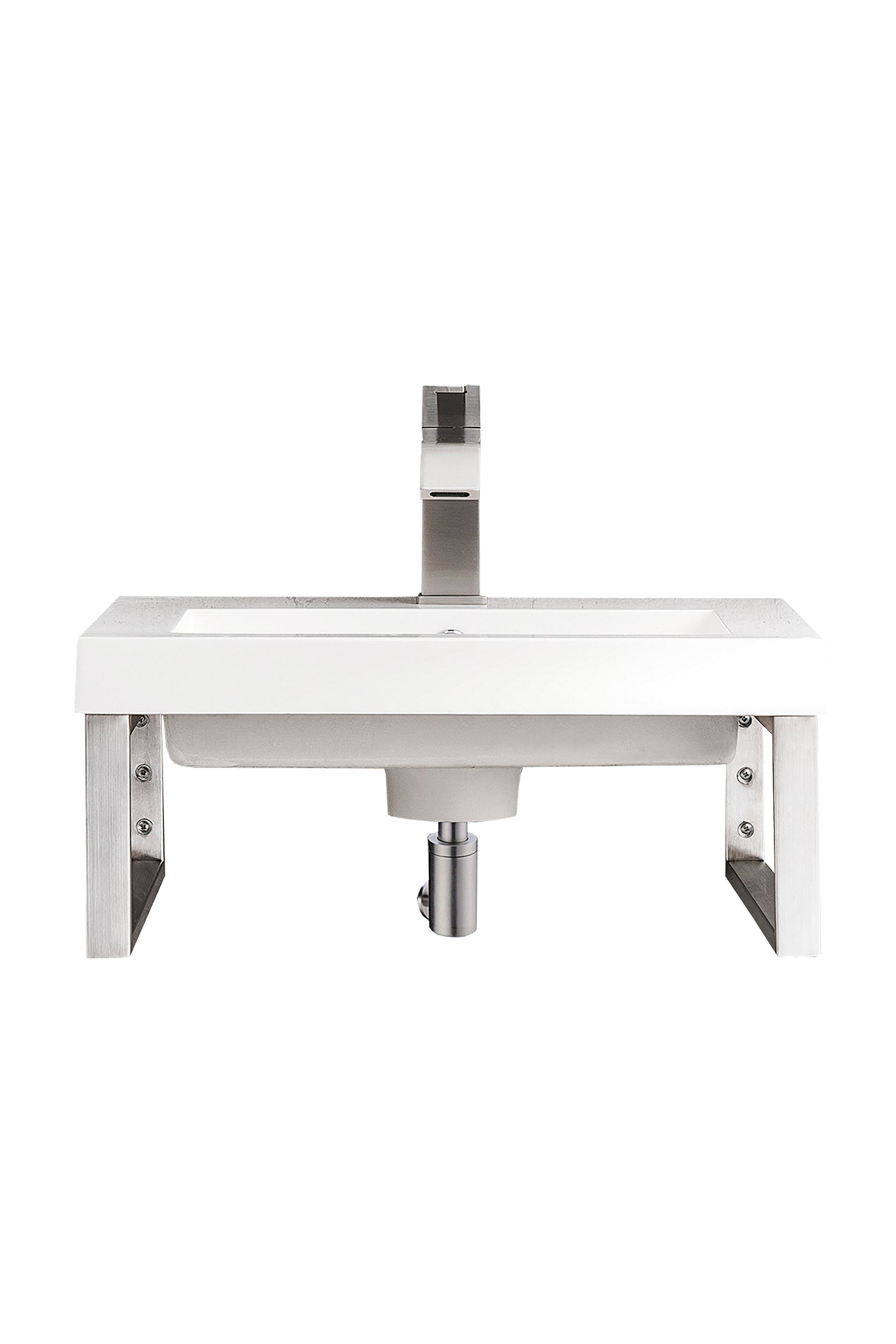 James Martin Boston 15.25" Floating Wall Bracket, Brushed Nickel, cabinet without a countertop