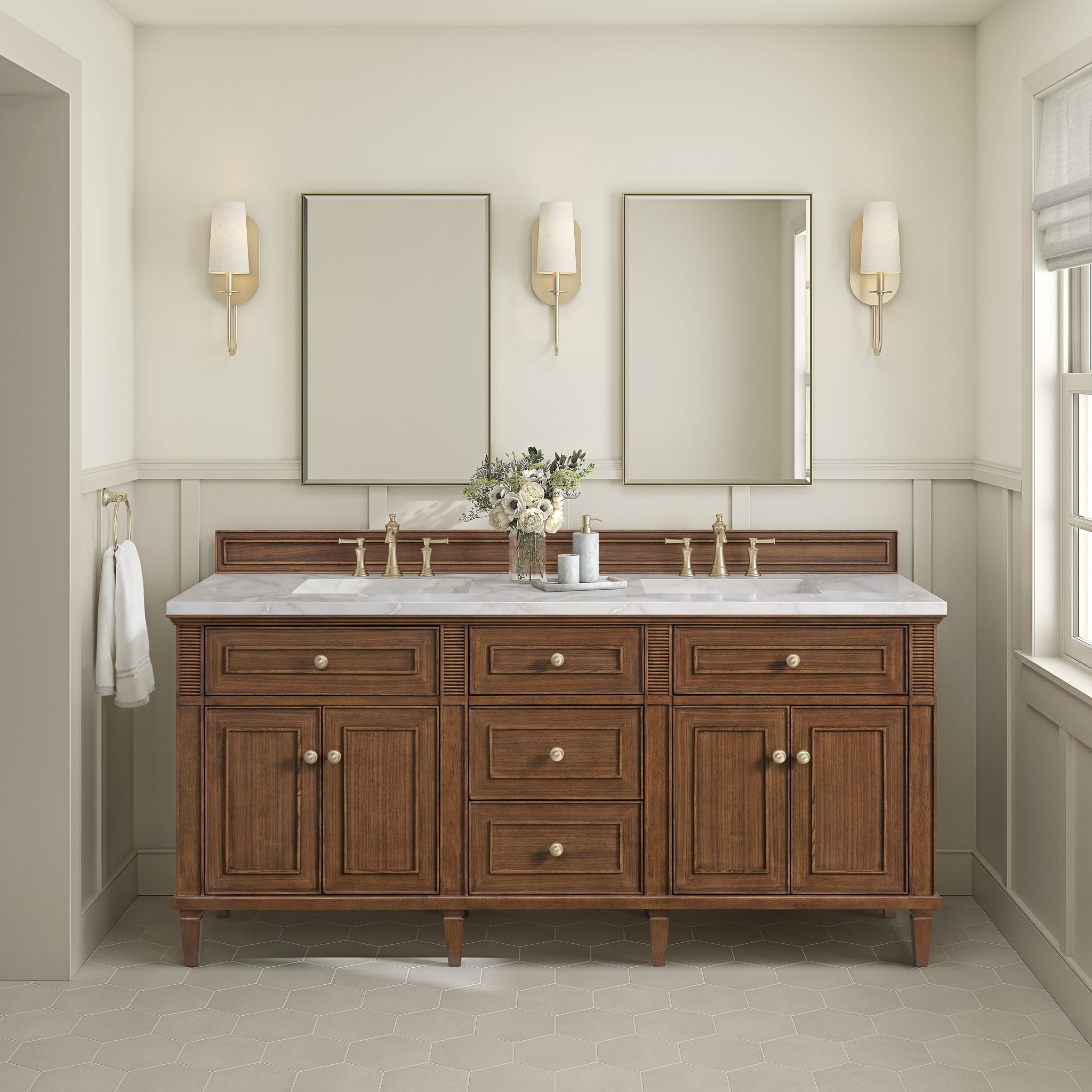 James Martin Lorelai 72" Double Bathroom Vanity, Mid-Century Walnut, view 37