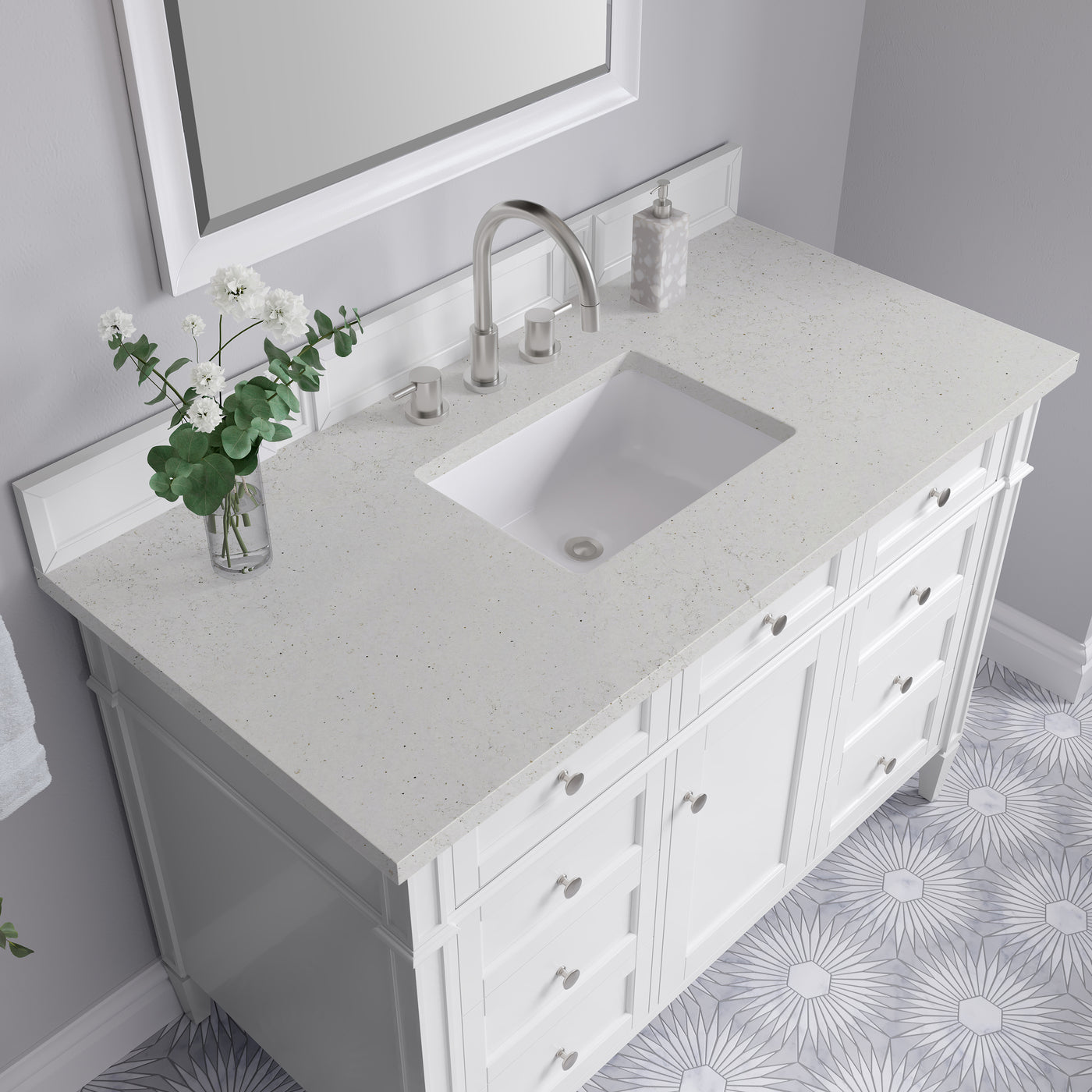 James Martin Brittany 48" Single Bathroom Vanity, Bright White, view 25