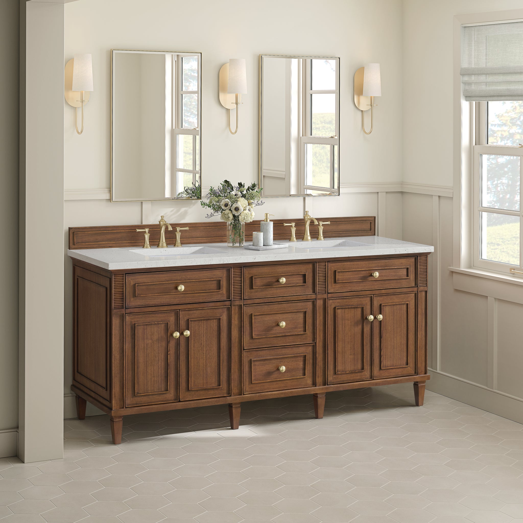 James Martin Lorelai 72" Double Bathroom Vanity, Mid-Century Walnut, view 32