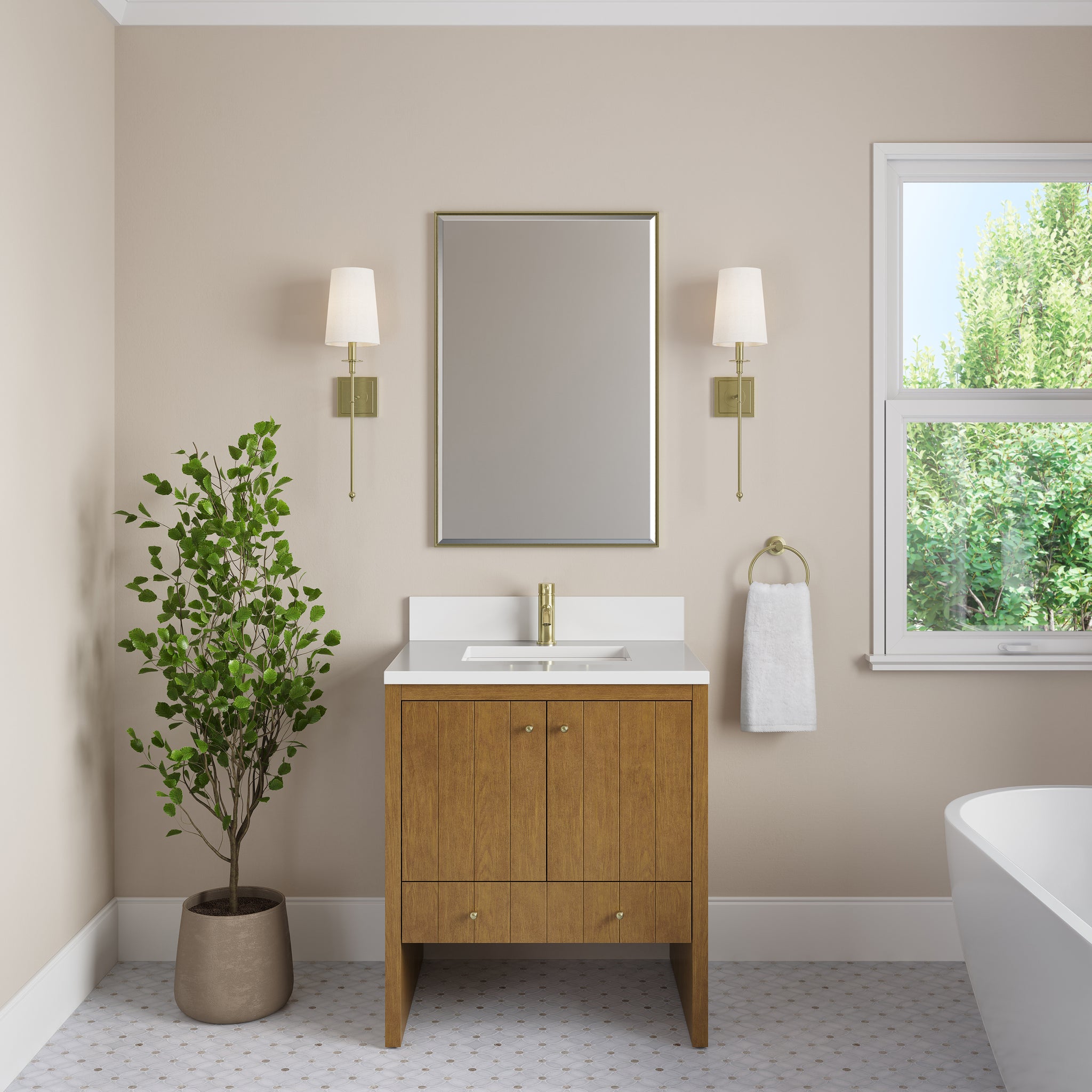 James Martin Hudson 30" Single Bathroom Vanity, Honey Oak, view 39