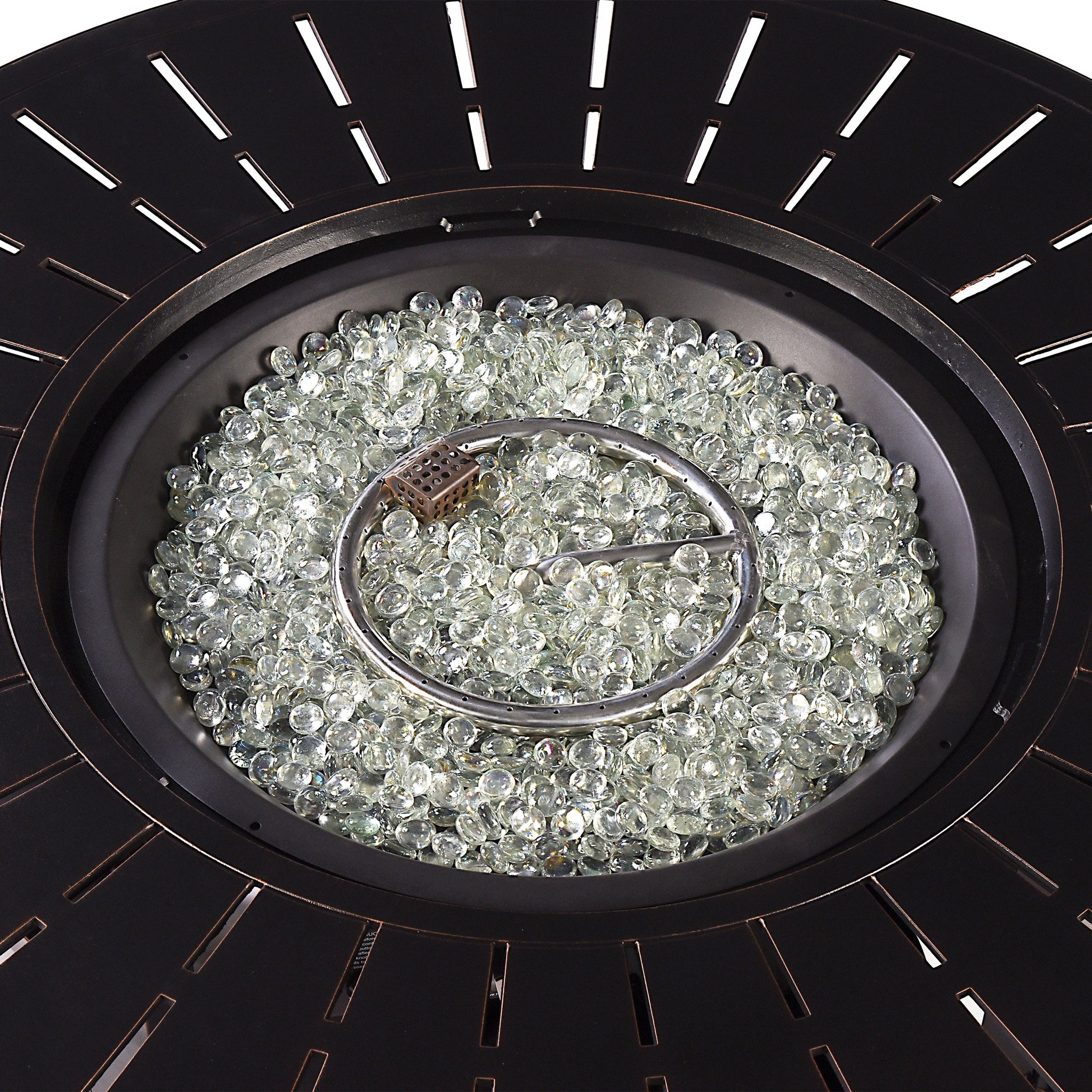 Aluminum 44-in Round Patio Fire Table Set with Swivel Rocking Chairs by Sharicks
