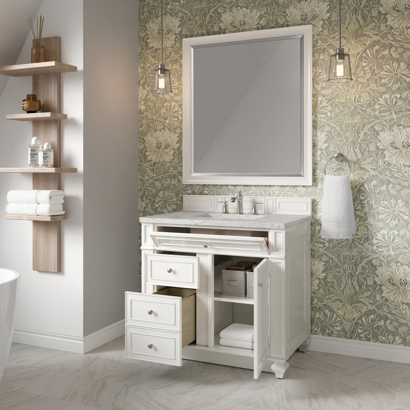 James Martin Bristol 36" Single Bathroom Vanity, Bright White, view 39