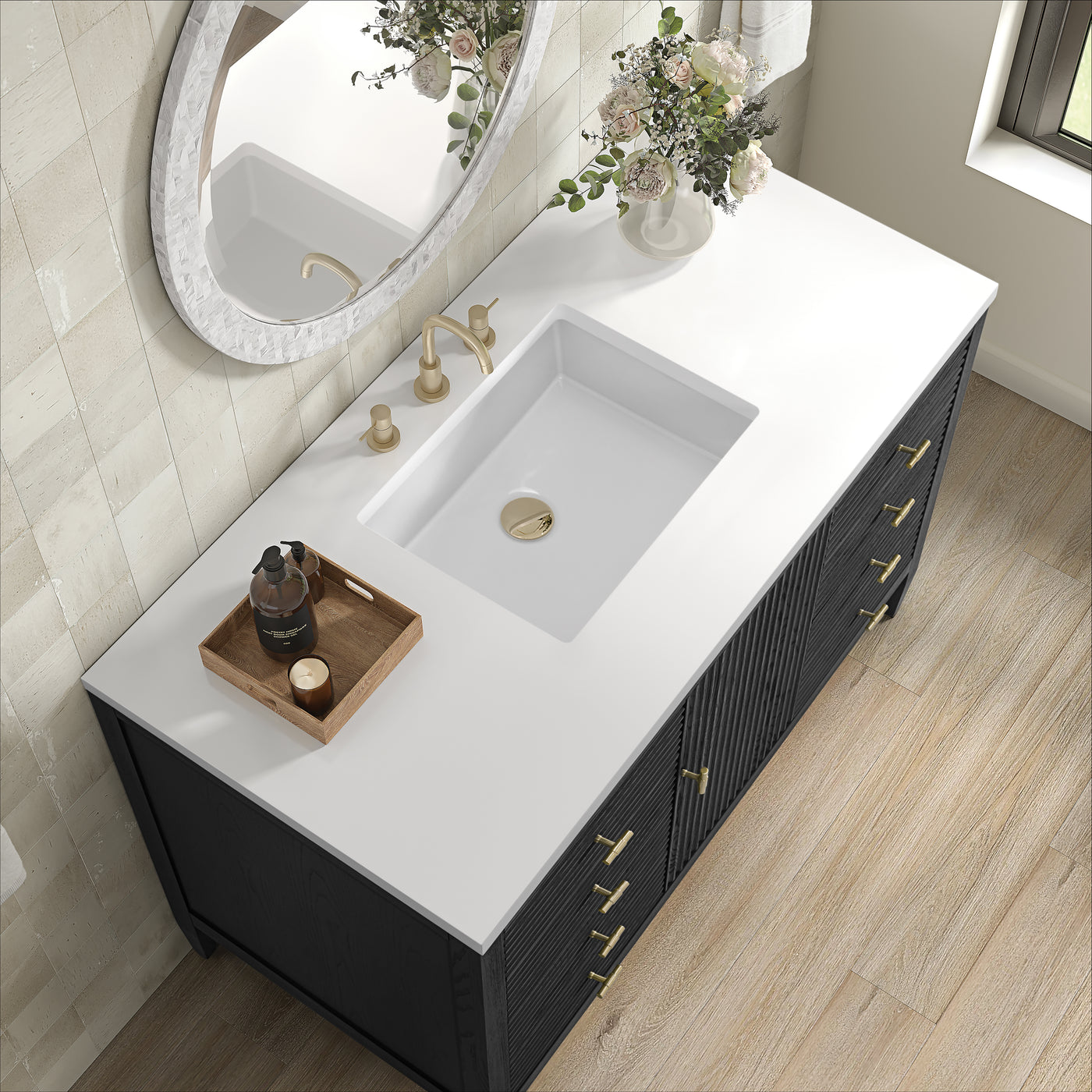 James Martin Myrrin 48" Single Bathroom Vanity, Carbon Oak, view 23