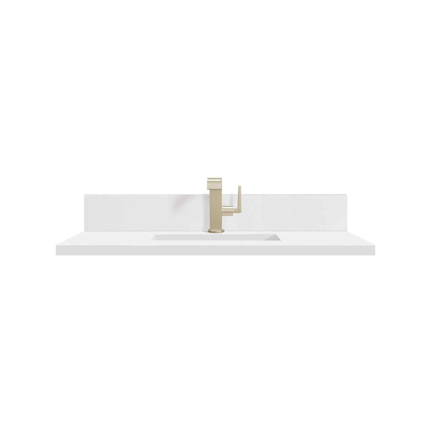 James Martin 36" Single Vanity Top with White Zeus (Single Hole, with Backsplash) countertop