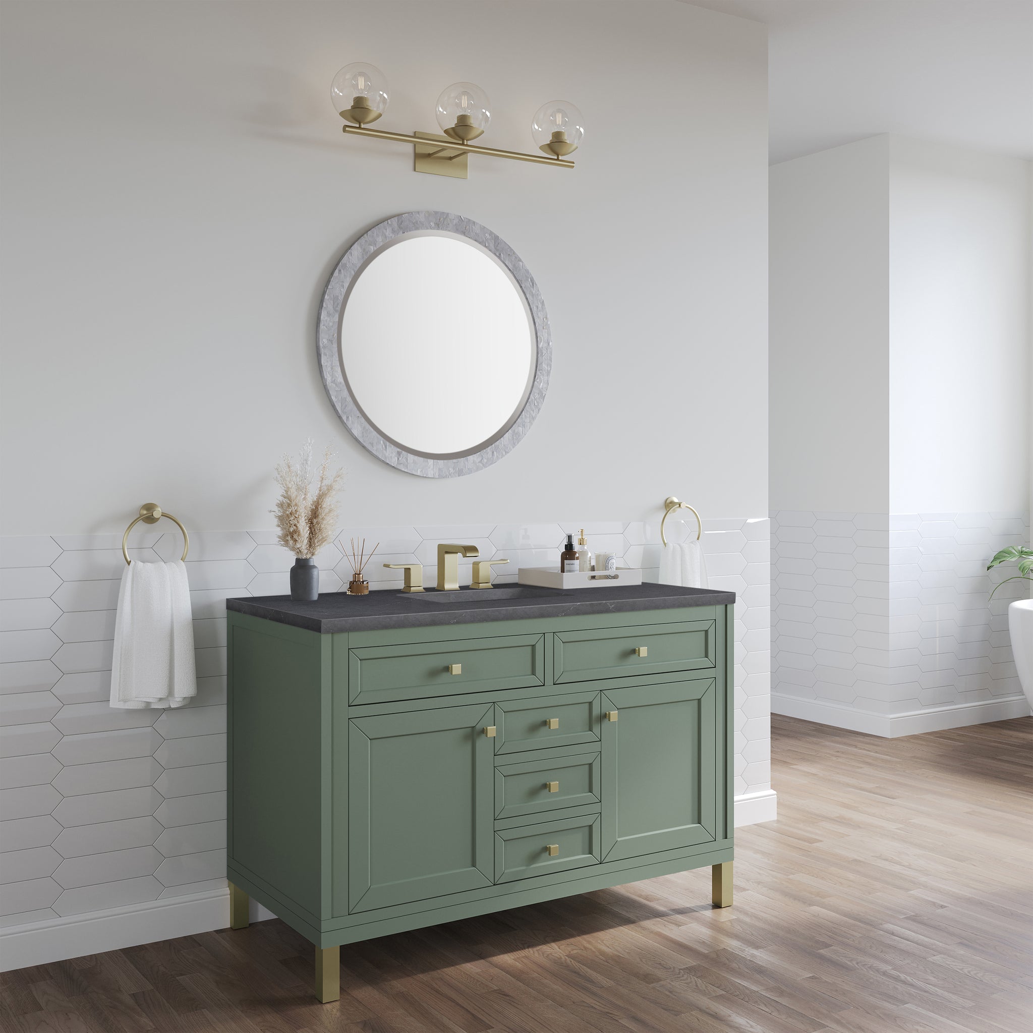 James Martin Chicago 48" Single Bathroom Vanity, Smokey Celadon, view 35