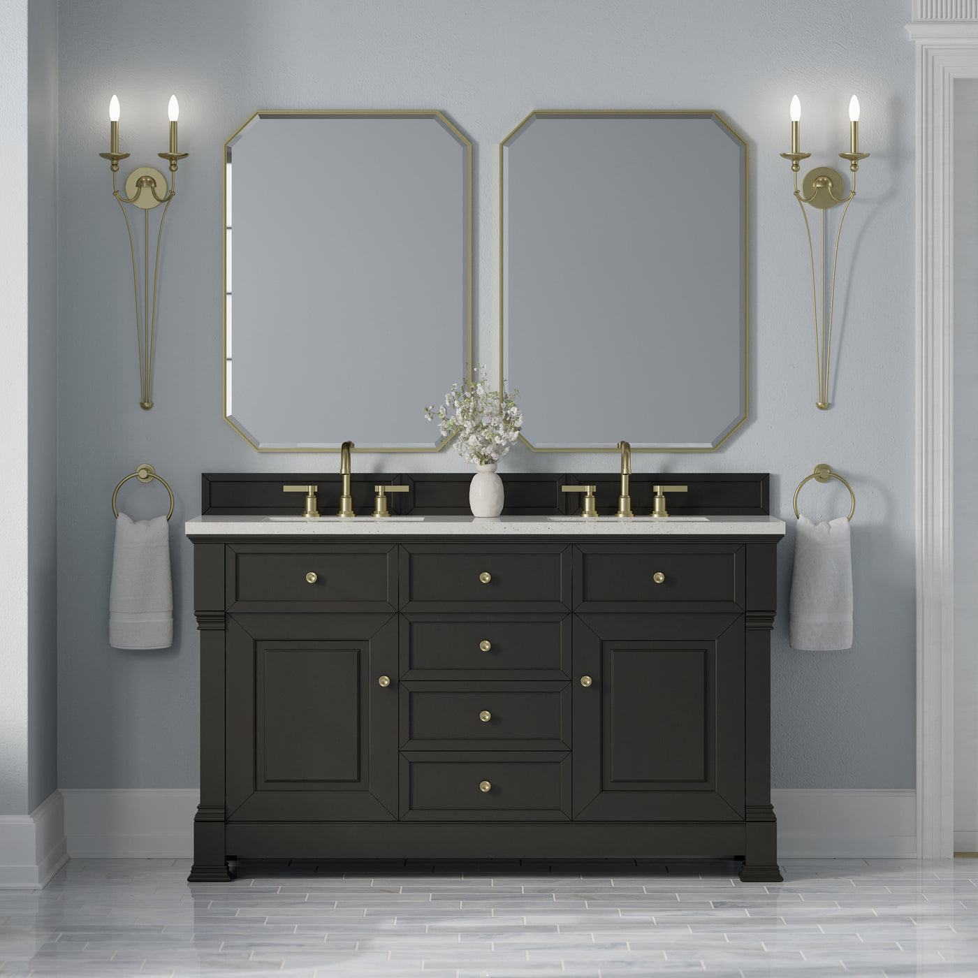 James Martin Brookfield 60" Double Bathroom Vanity, Black Onyx, view 19