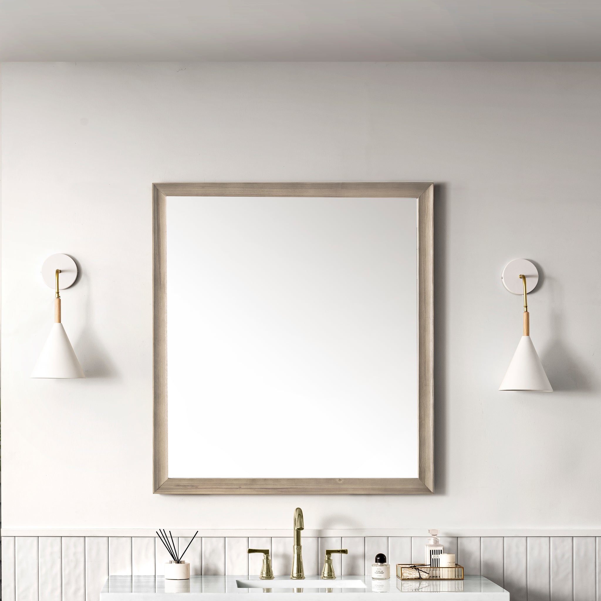 James Martin Glenbrooke 36" Mirror, Whitewashed Oak, view 2