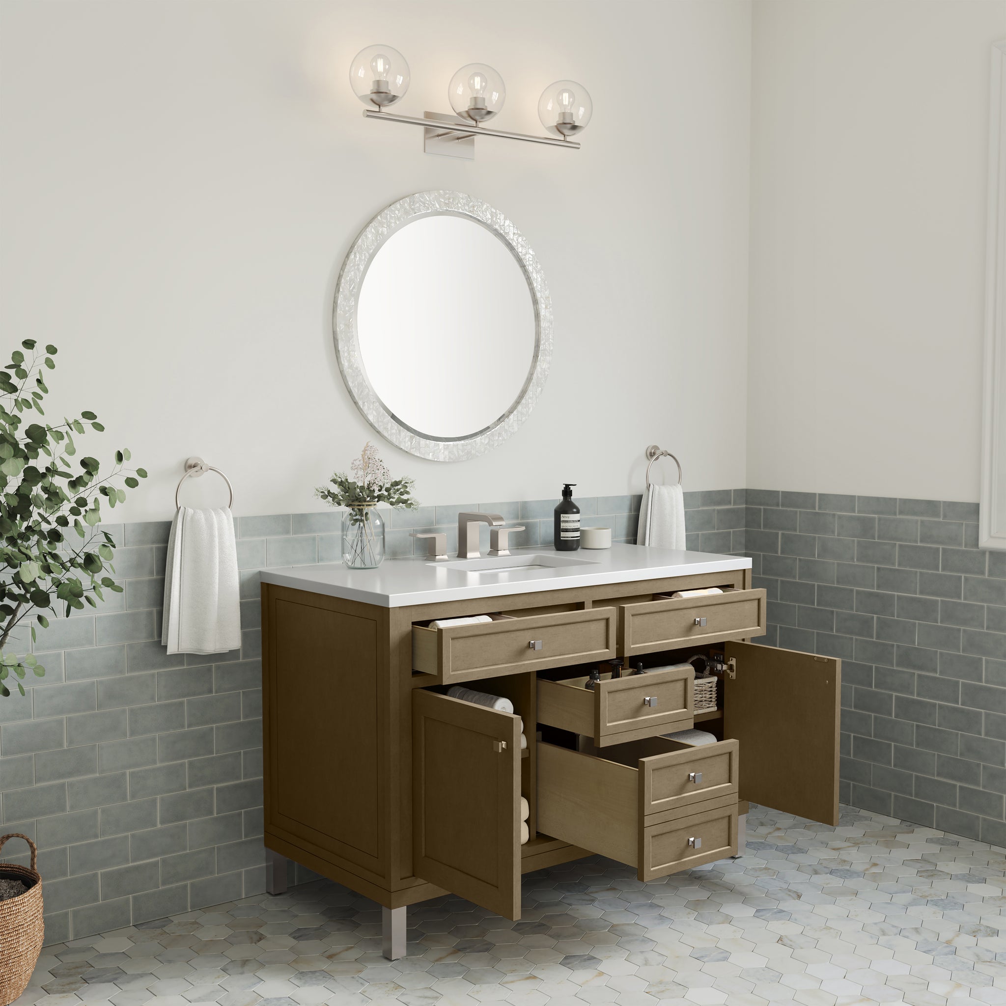James Martin Chicago 48" Single Bathroom Vanity, Walnut Whisper, view 40