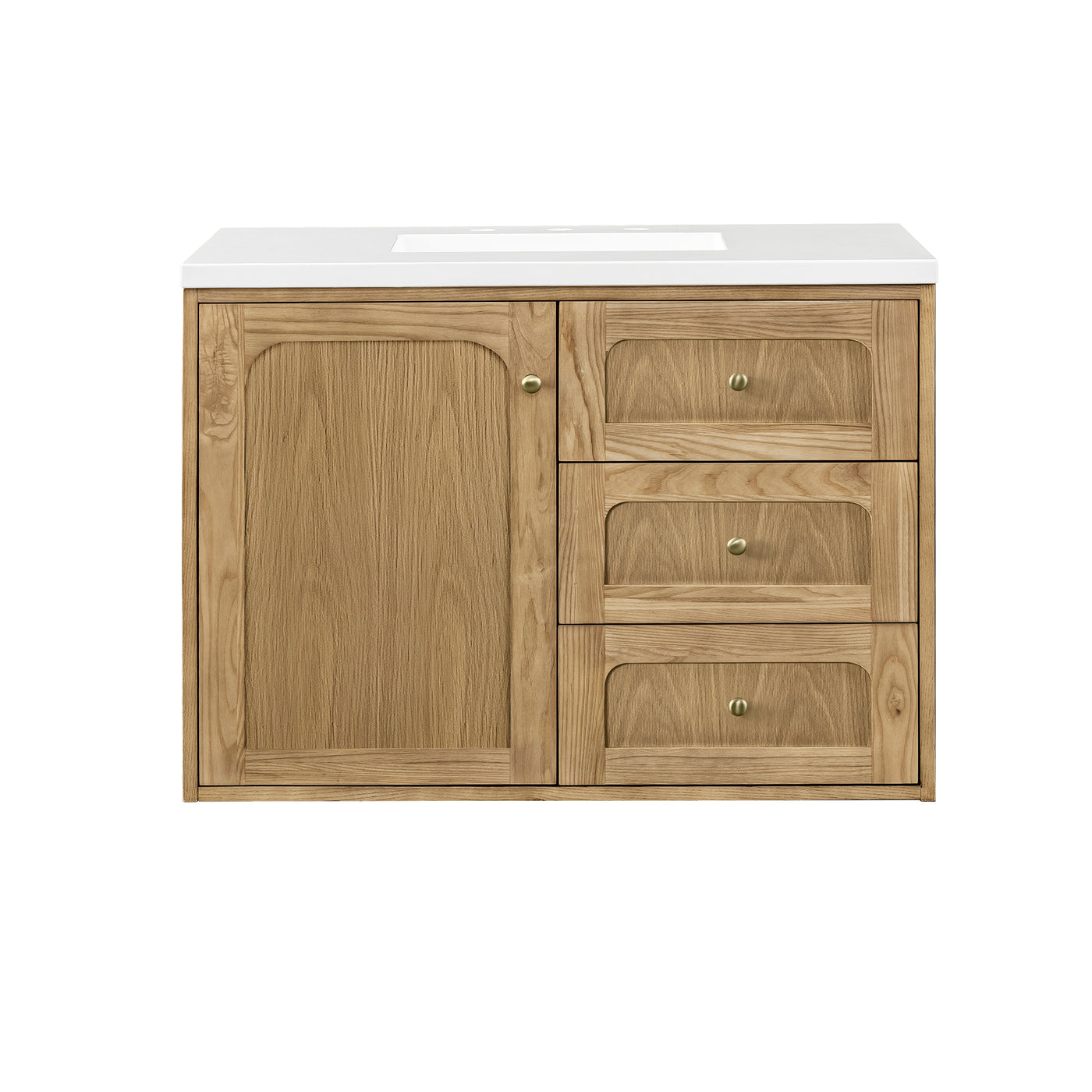 James Martin Laurent 36" Dual Mount Single Bathroom Vanity, Light Natural Oak, view 40