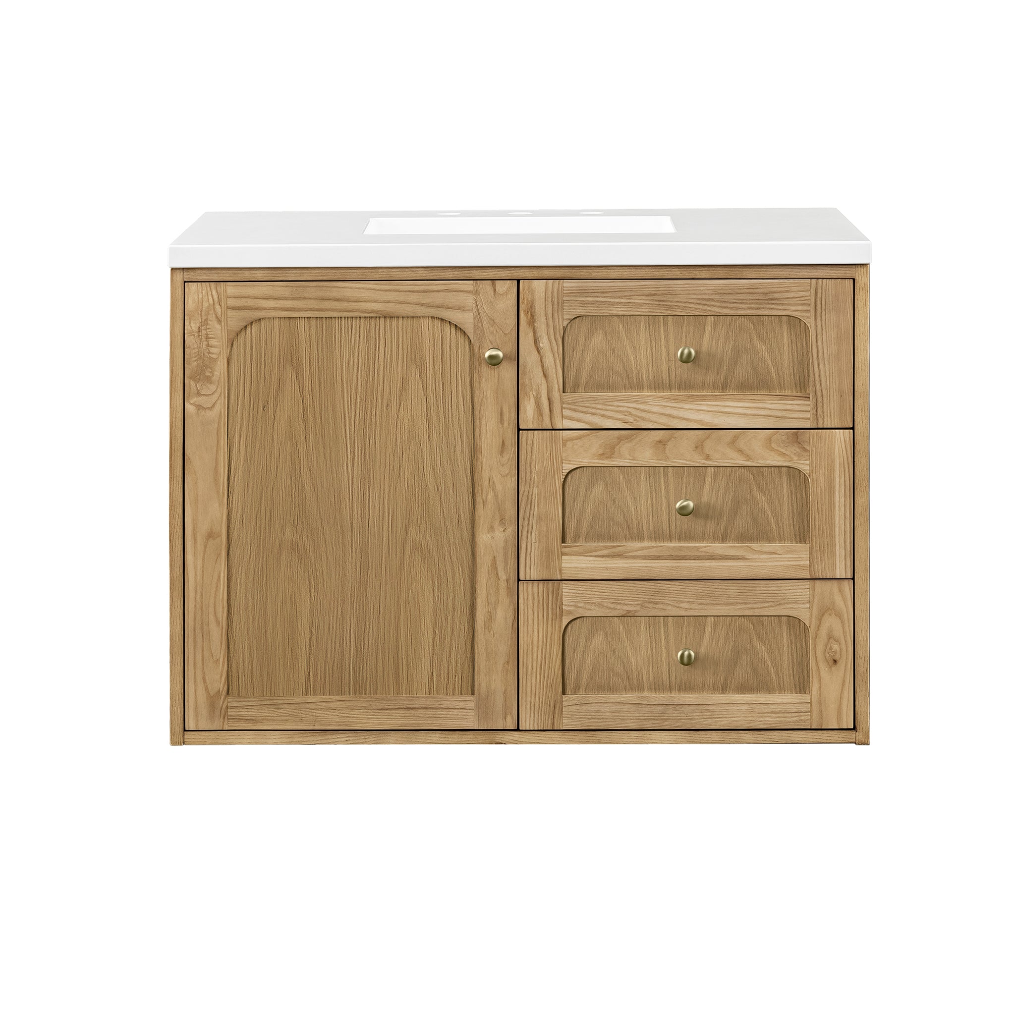 James Martin Laurent 36" Dual Mount Single Bathroom Vanity, Light Natural Oak, view 40