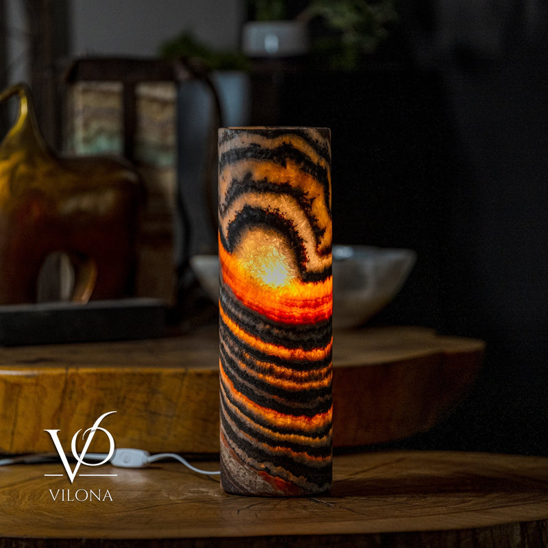 Ultra Exotic Tangerine Crystal (Onyx Table Lamp #34)