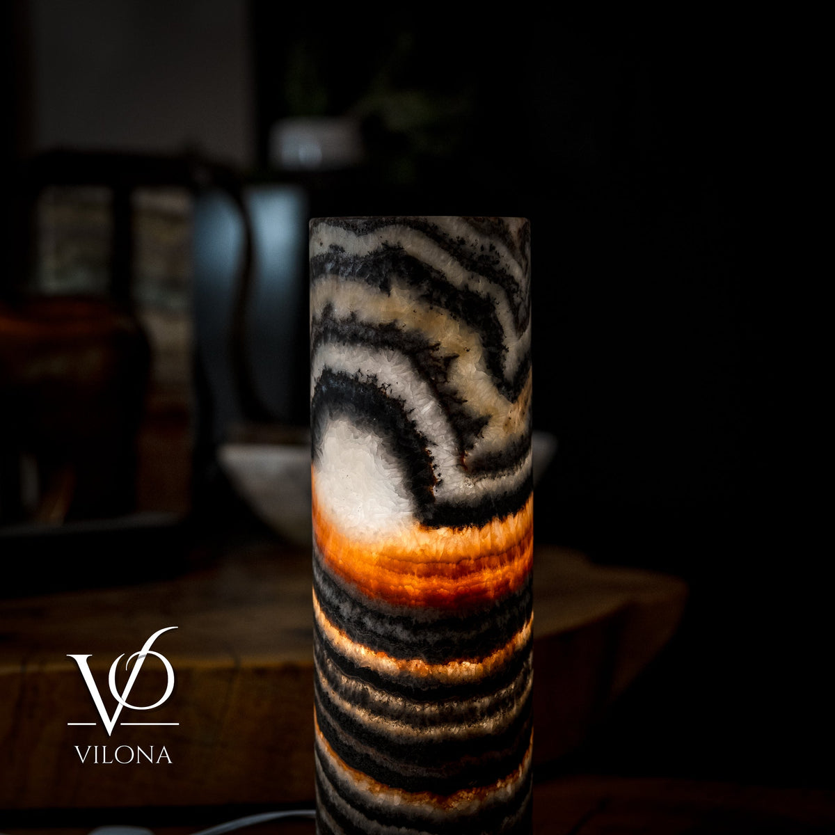 Ultra Exotic Tangerine Crystal (Onyx Table Lamp #34), photo 10 of 12