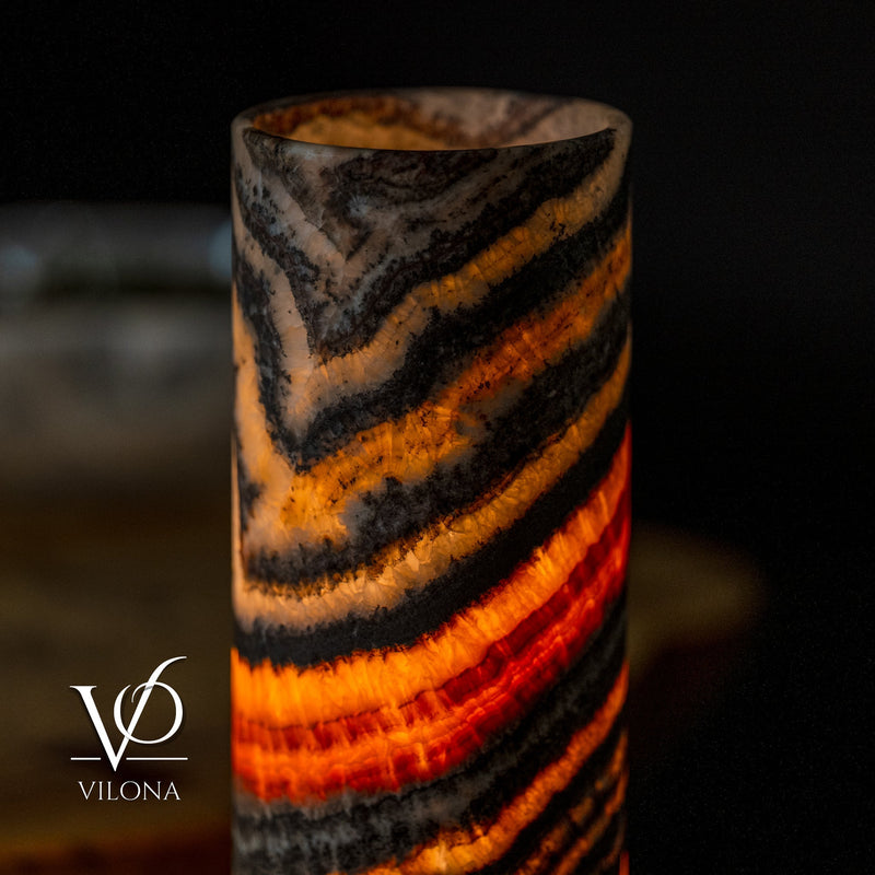 Ultra Exotic Tangerine Crystal (Onyx Table Lamp #34), photo 3 of 12
