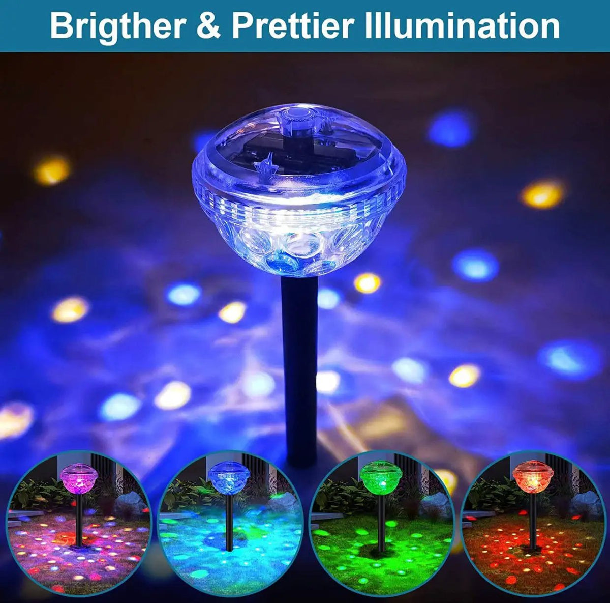 Ultra Luma Solar Pathway LED Lights 8 Color Changing Outdoor Waterproof -4 Pack by Outdoor Solar Outlet