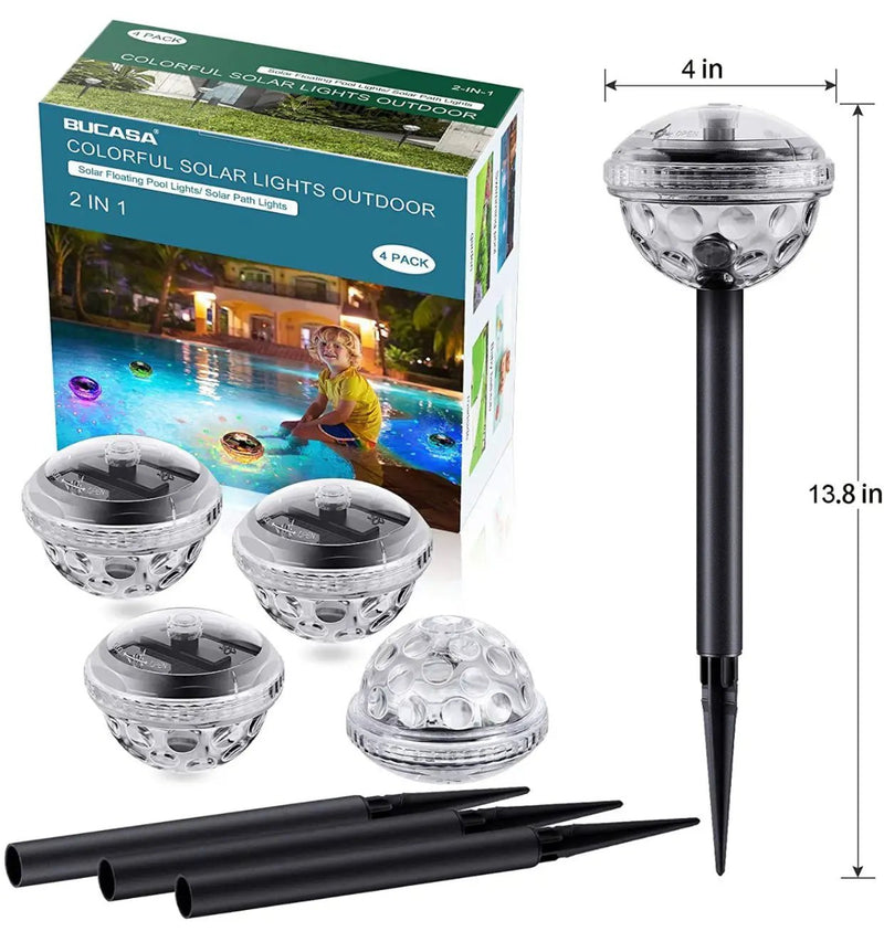 Ultra Luma Solar Pathway LED Lights 8 Color Changing Outdoor Waterproof -4 Pack by Outdoor Solar Outlet