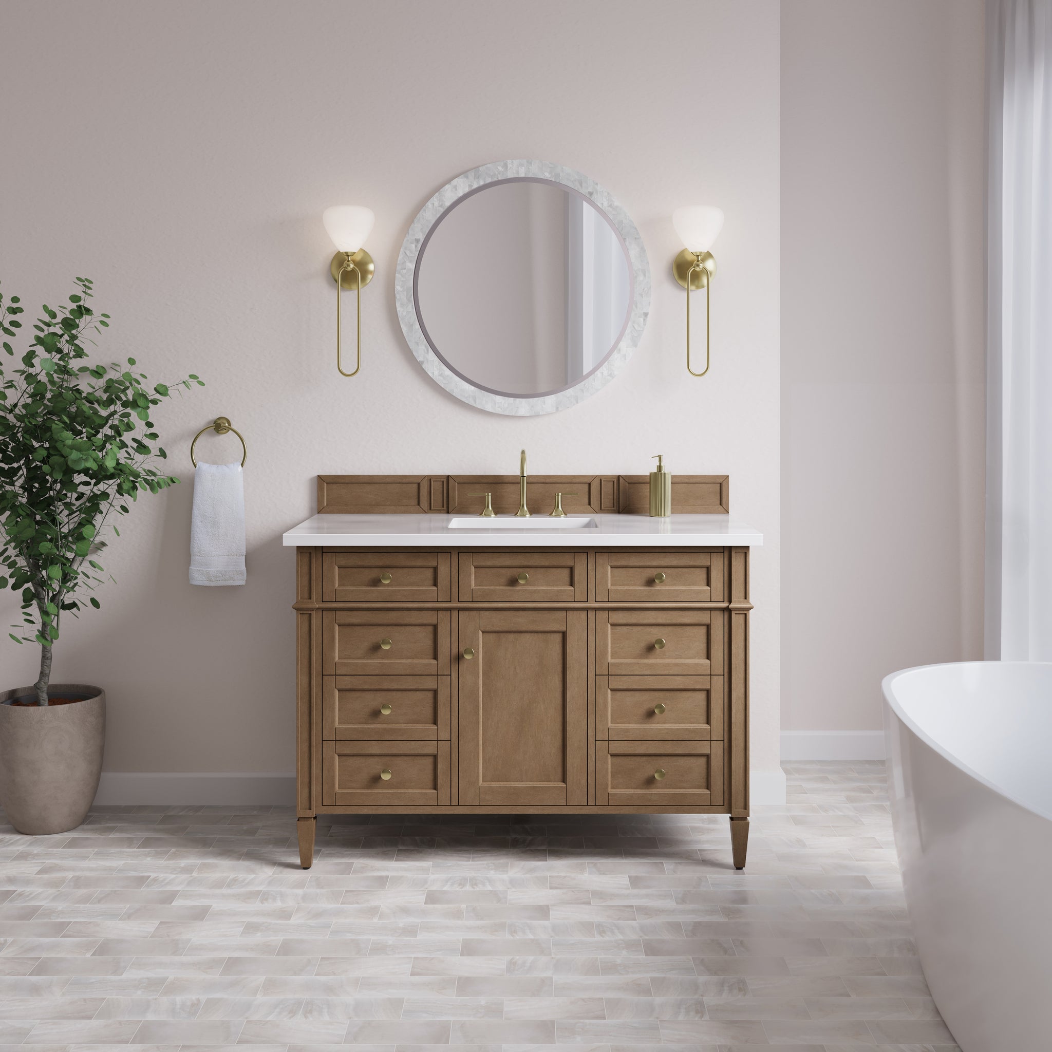 James Martin Brittany 48" Single Bathroom Vanity, Pecan, view 34
