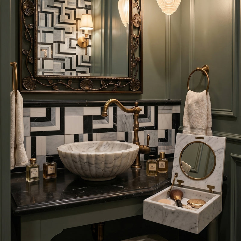 Una Polished Marble Mosaics 12x13 3/16 Marble Polished 12x12 Mosaics — 4