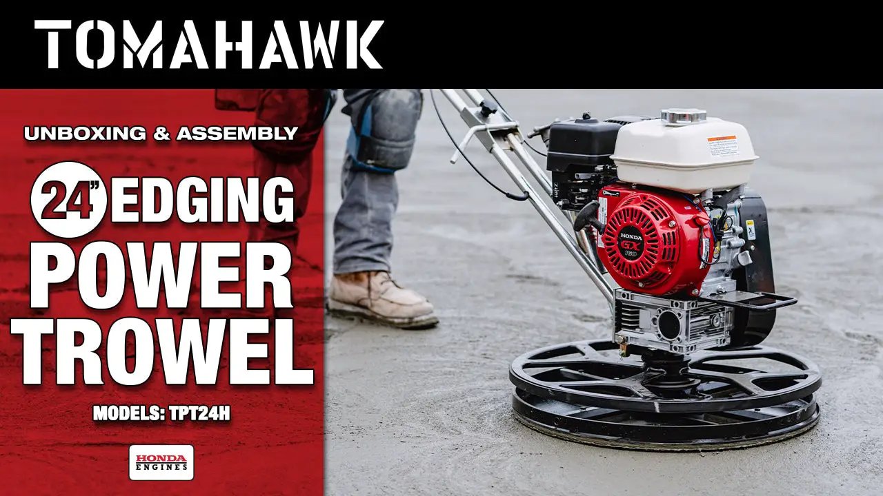 24" Concrete Power Trowel Edger 6HP Kohler Float Pan Blade Screed Finishing Tool by Tomahawk Power