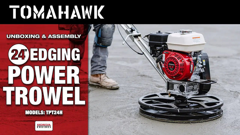 24" Concrete Power Trowel Edger 6HP Kohler Float Pan Blade Screed Finishing Tool by Tomahawk Power