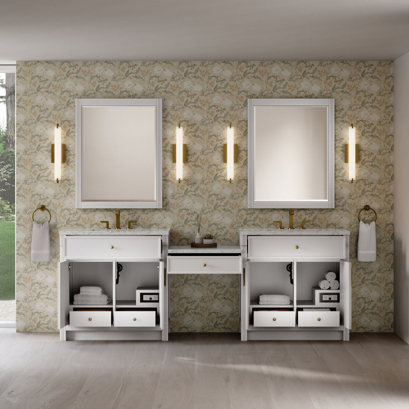 James Martin Bellshire 96" Double Bathroom Vanity, Bright White, view 33
